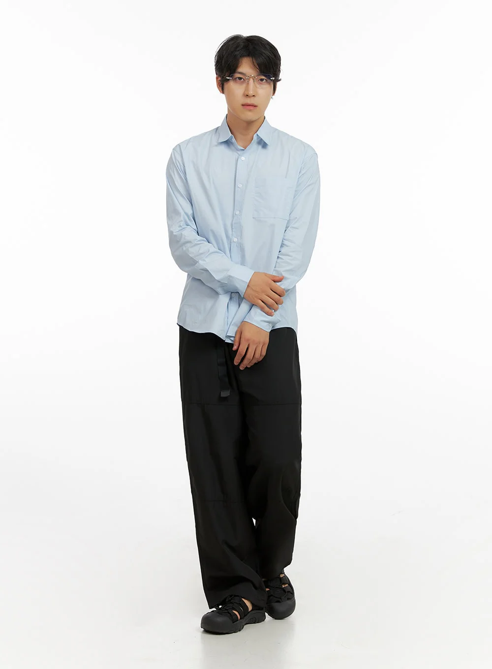 Men's Belted Wide Leg Trousers IG409 - Image 7