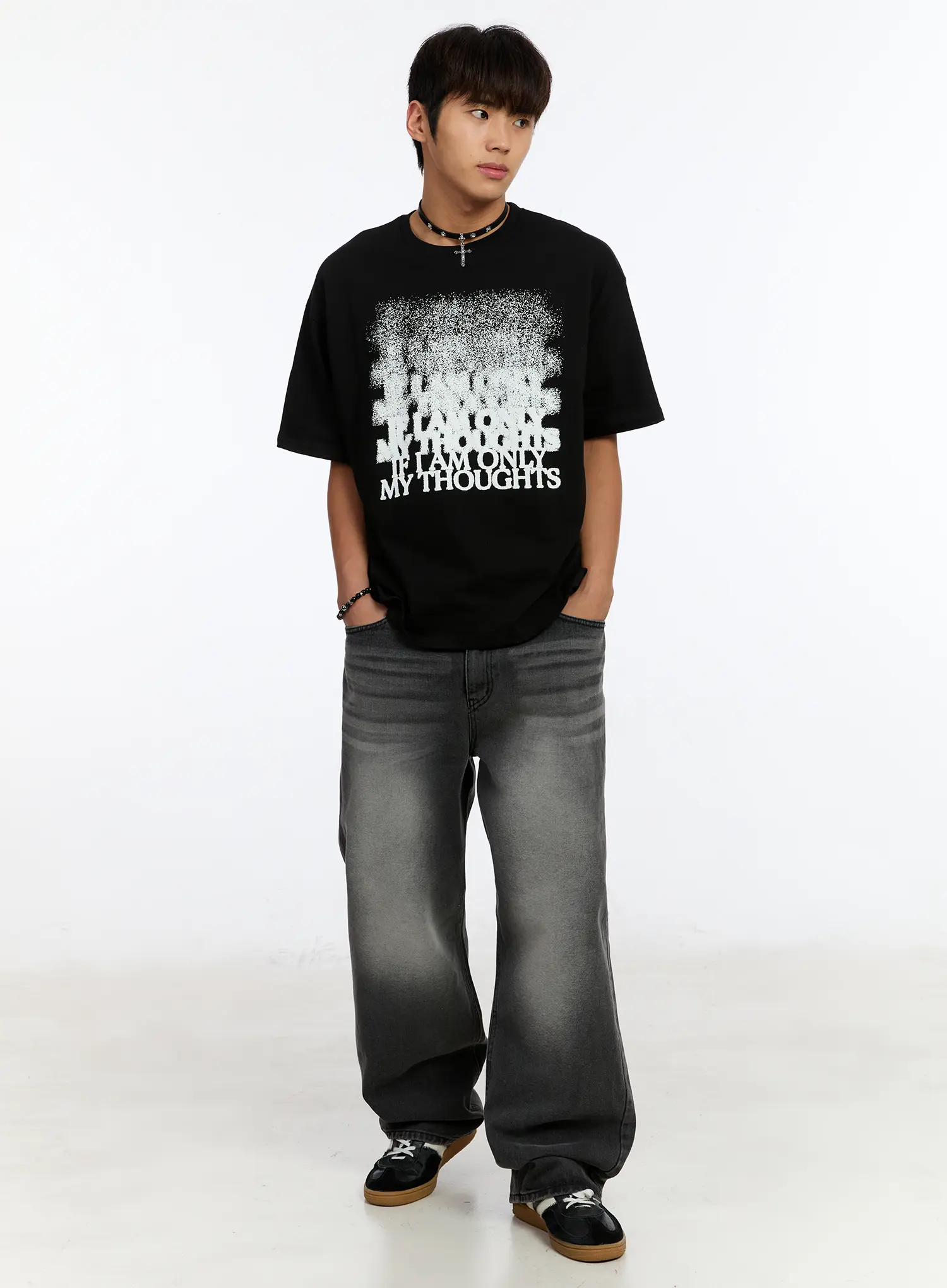 Men's Black Graphic T-Shirt IM530 - Image 2