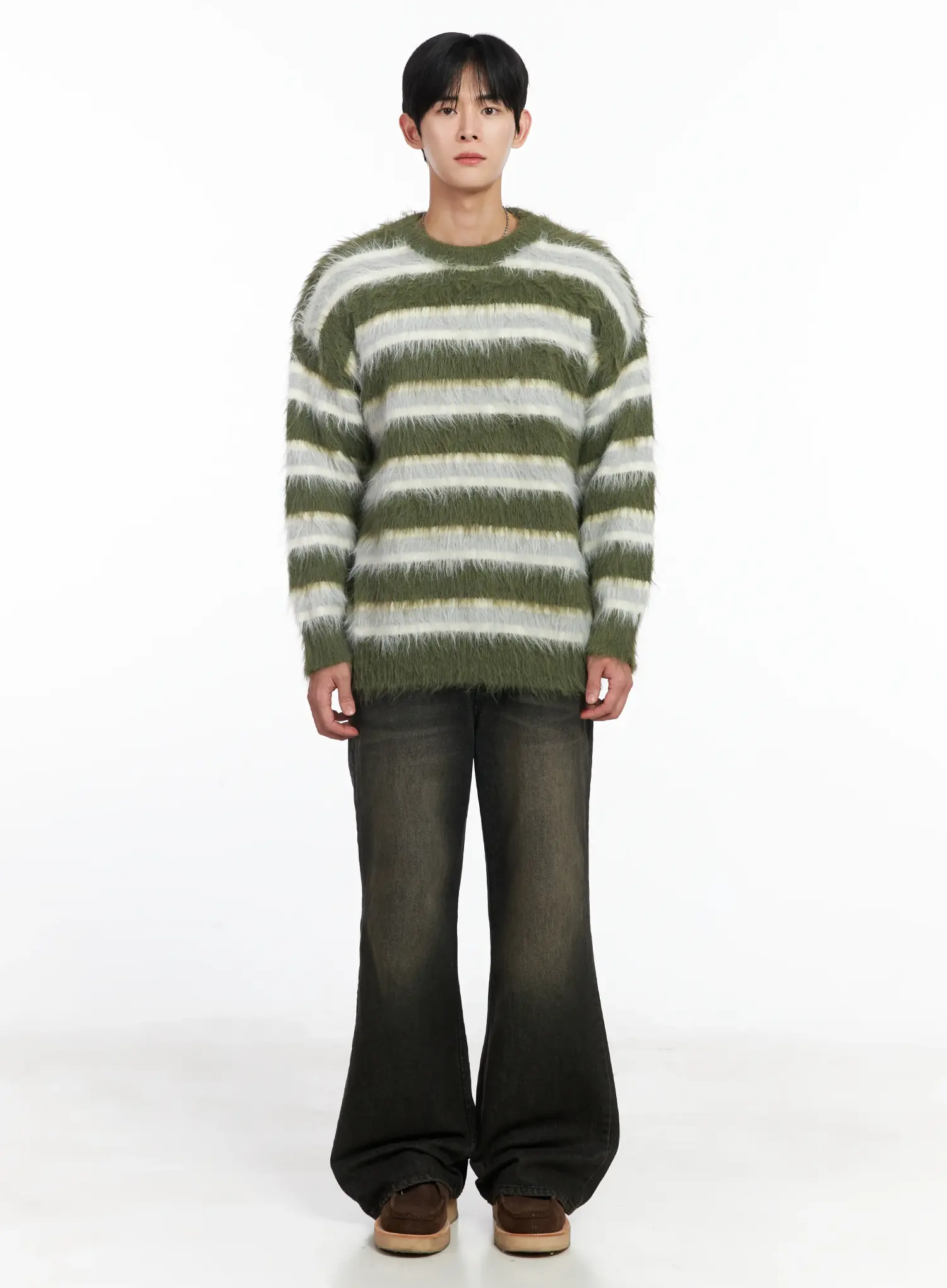 Men's Black Semi-Flared Jeans IJ521 - Image 3