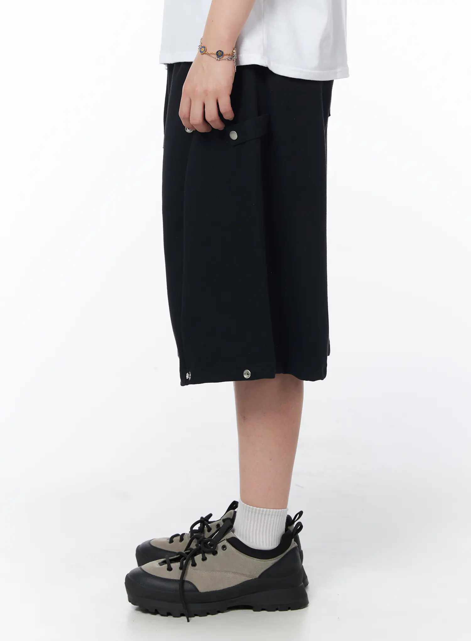 Men's Black Sweat Shorts IY519 - Image 5