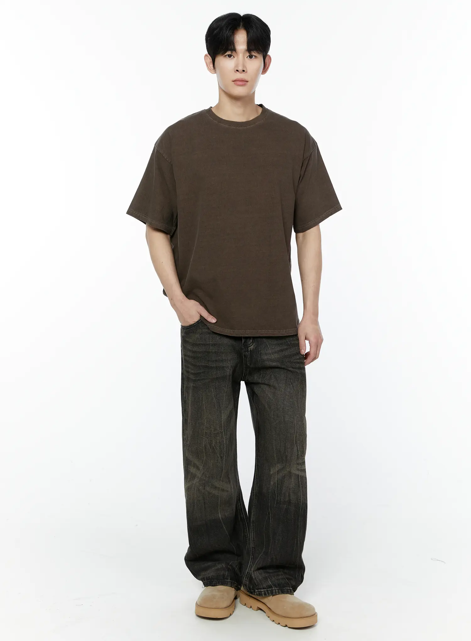 Men's Black-Washed Jeans IA530 - Image 4