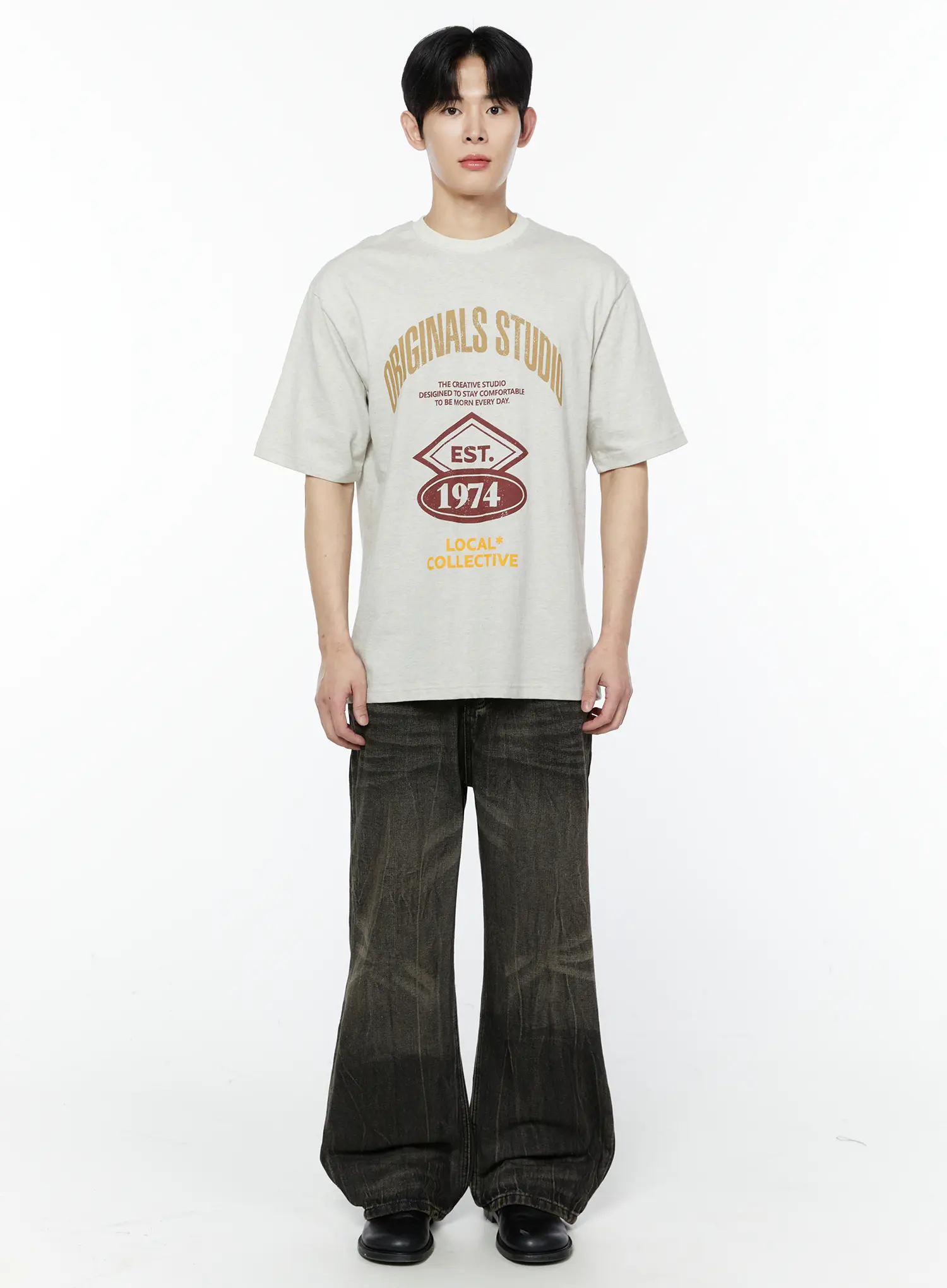 Men's Black-Washed Jeans IA530 - Image 5