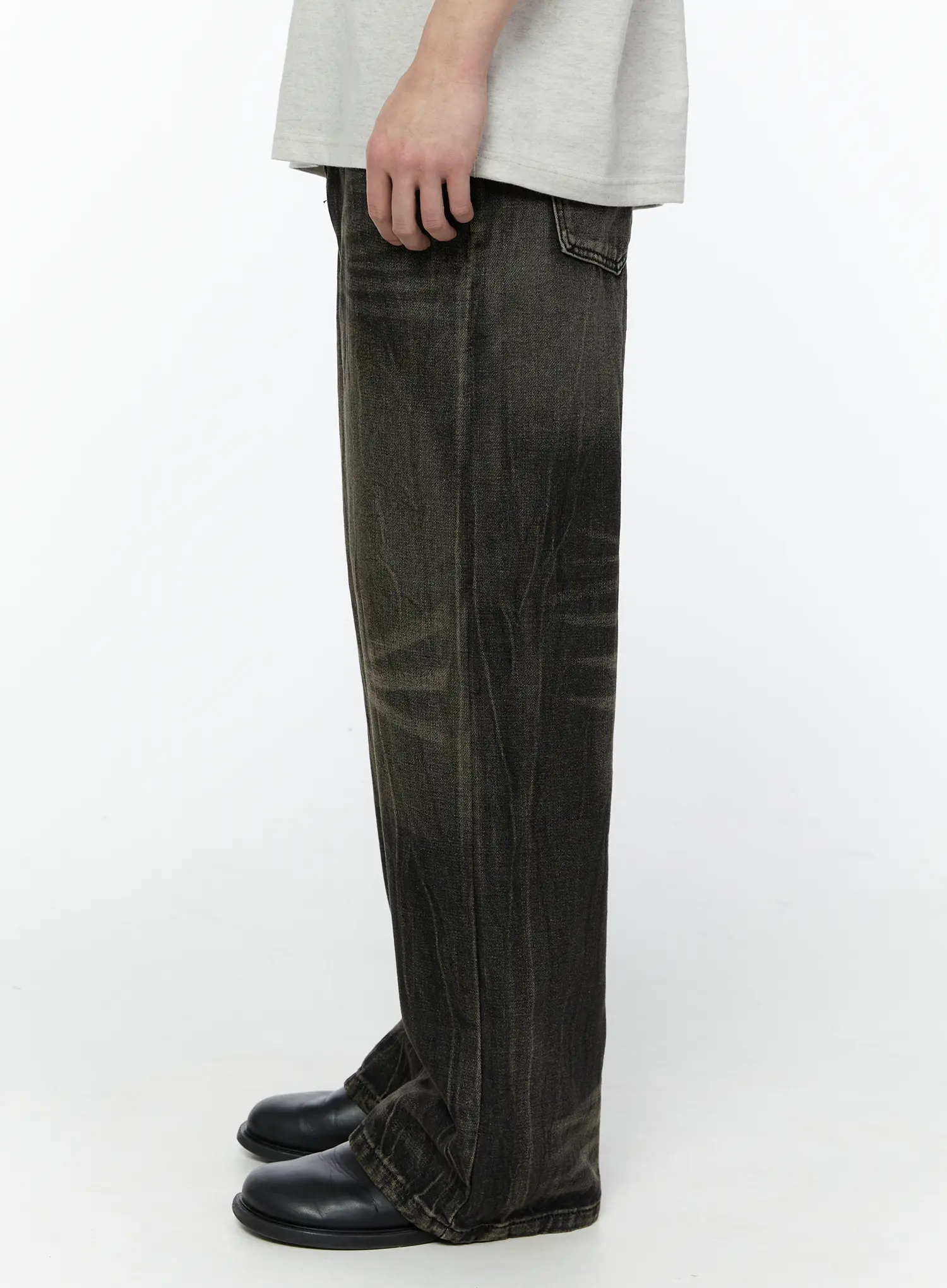 Men's Black-Washed Jeans IA530 - Image 8