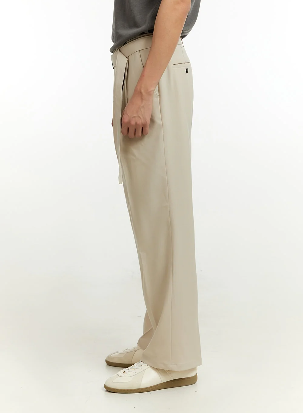 Men's Buckle-Waist Wide Fit Pants IL412 - Image 5