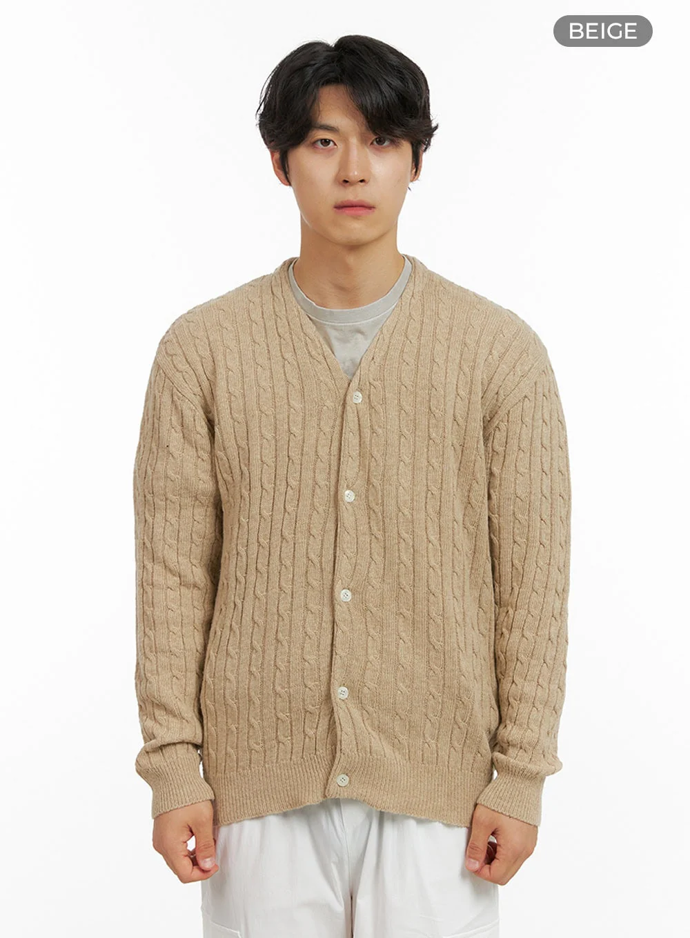 Men's Cable Knit Cardigan IG409 - Image 10