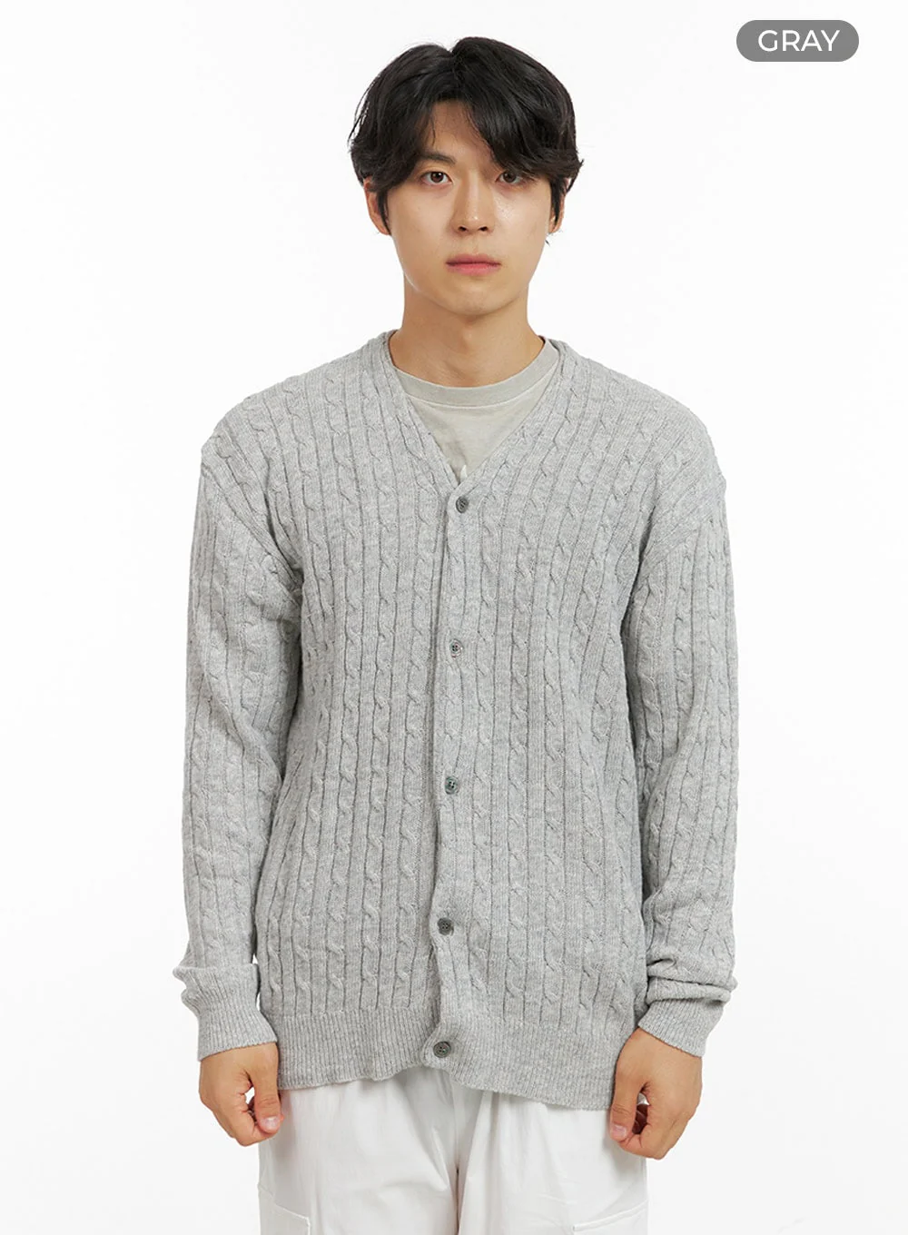 Men's Cable Knit Cardigan IG409 - Image 12