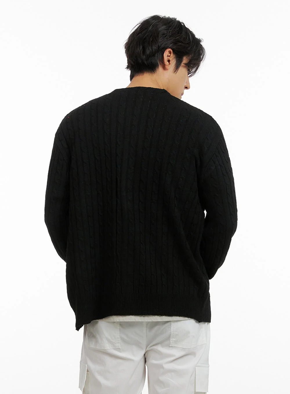 Men's Cable Knit Cardigan IG409 - Image 5