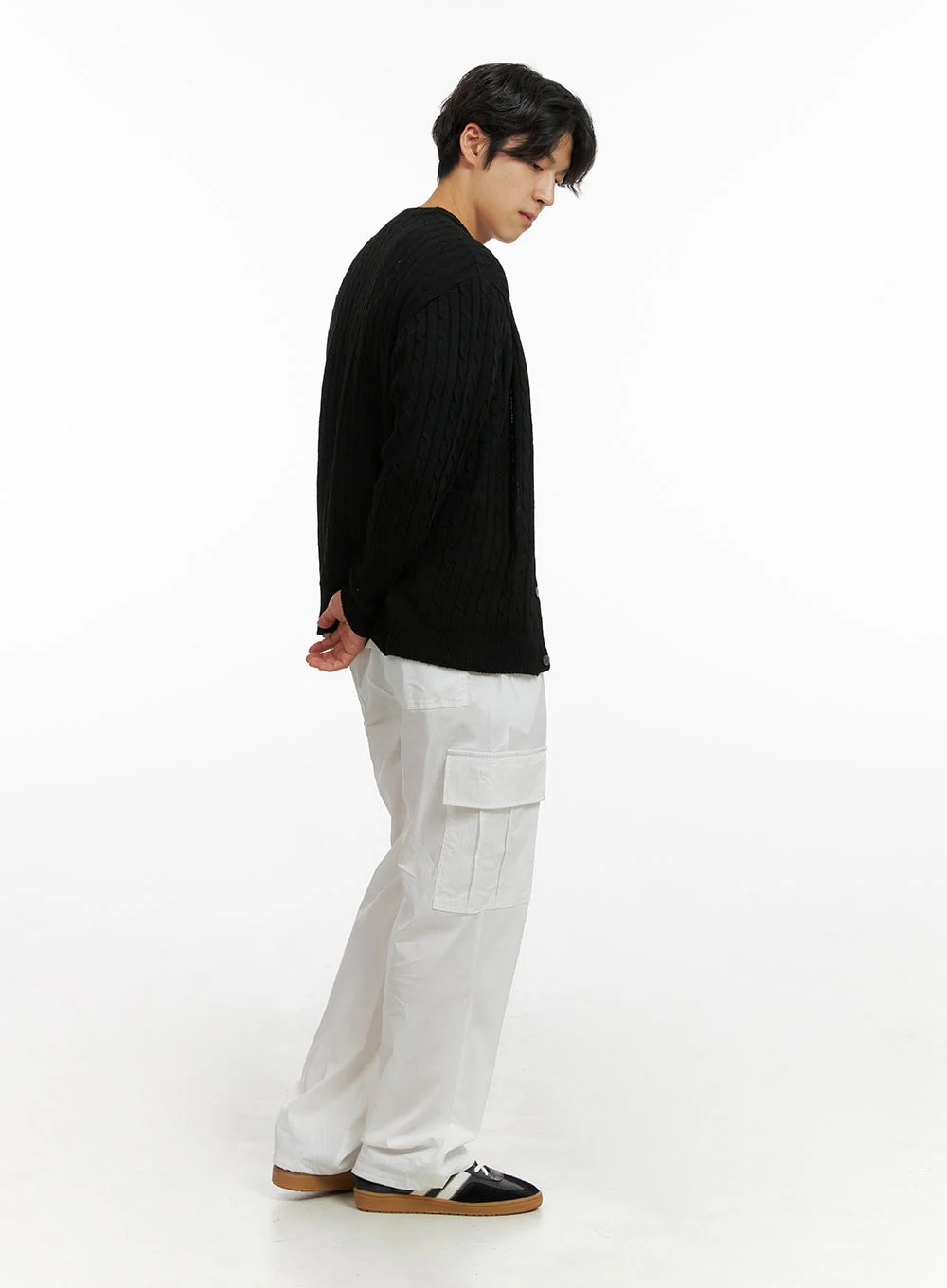 Men's Cable Knit Cardigan IG409 - Image 7