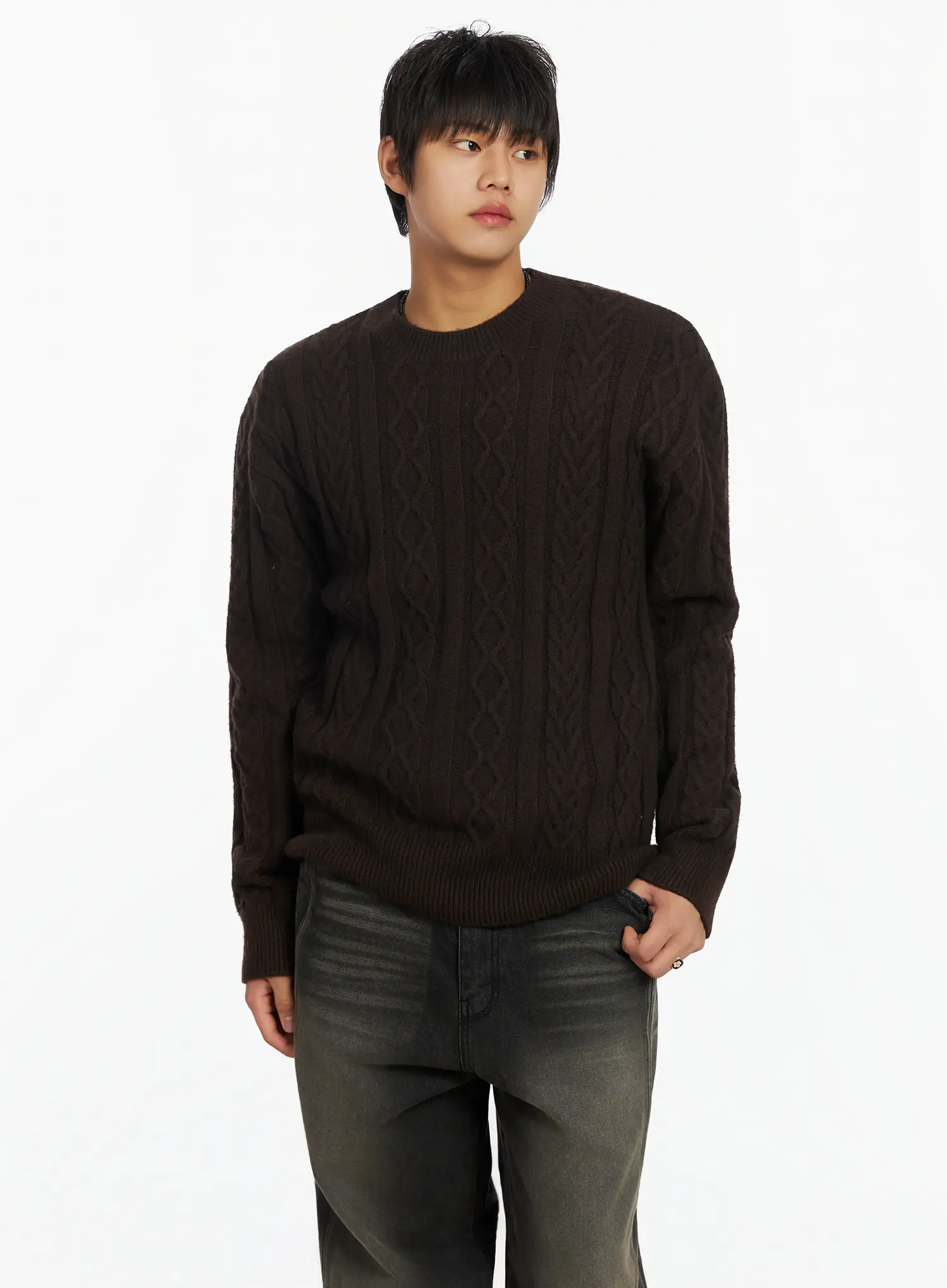 Men's Cable Knit Sweater IF503 - Image 2