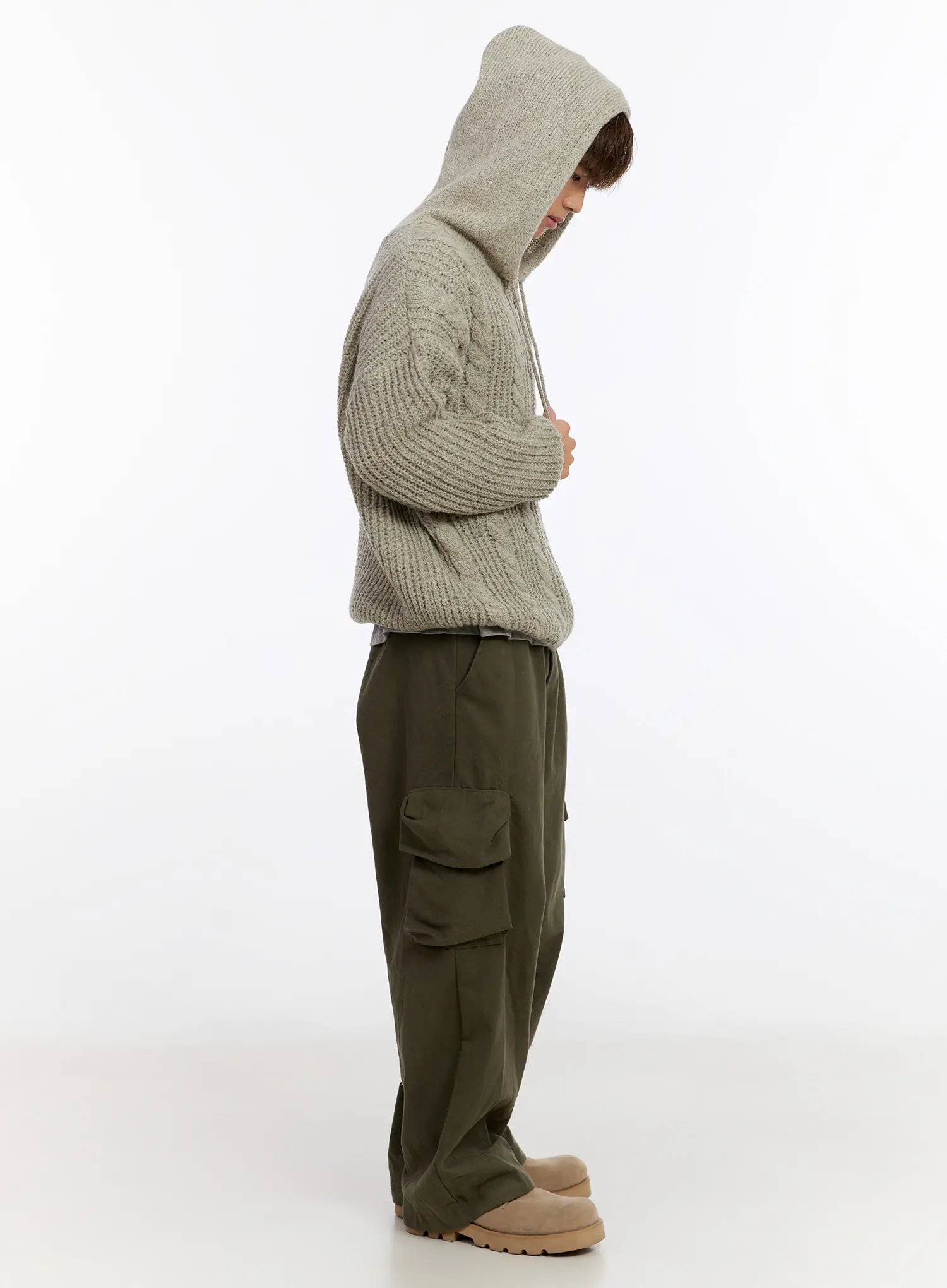 Men's Cable Knit Zip-Up IN524 - Image 9