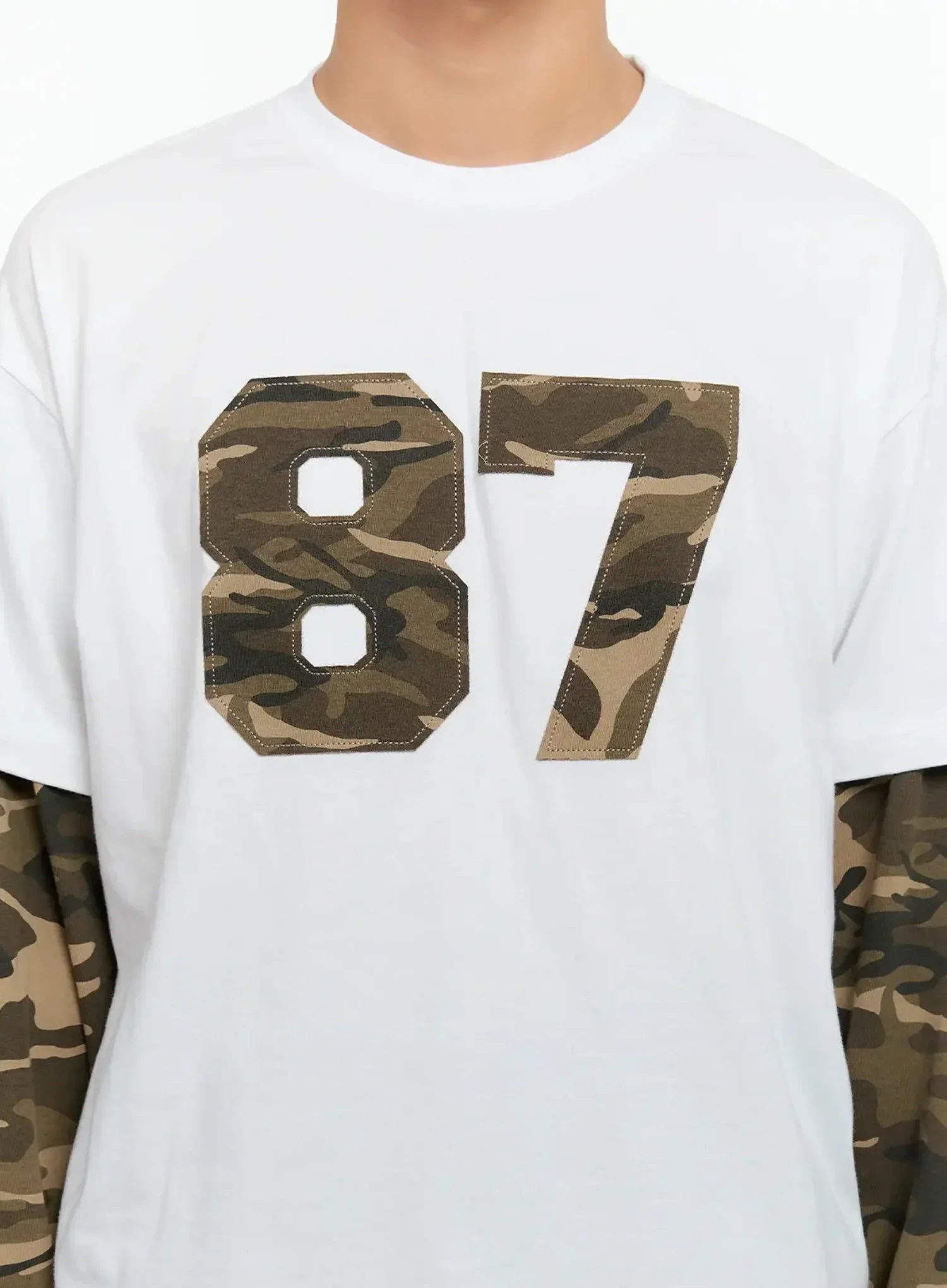Men's Camo Graphic Layered Tee IN525 - Image 3