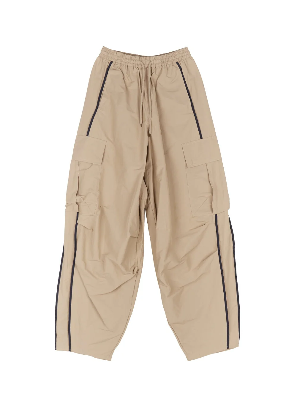 Men's Cargo Balloon-Fit Windbreaker Pants (Beige) IU512 - Image 12
