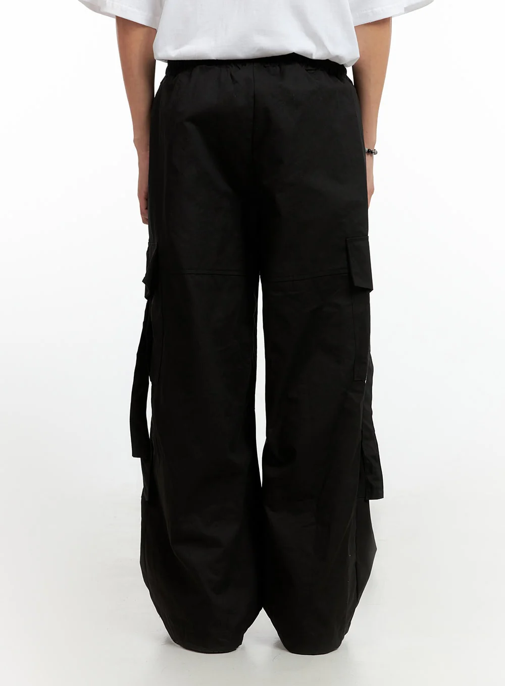 Men's Cargo Chic Cotton Wide-Leg Pants (Black) IG402 - Image 5