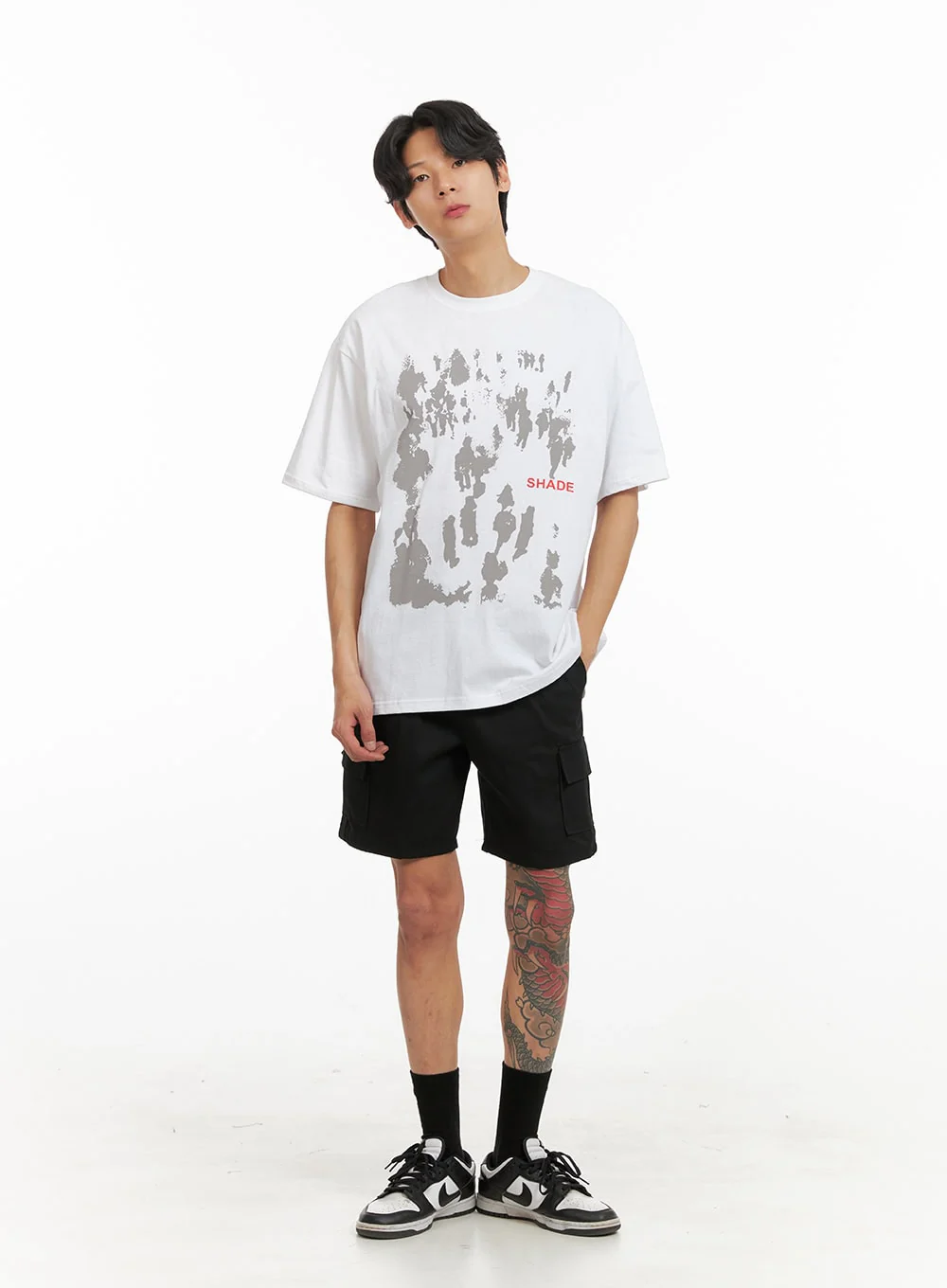 Men's Cargo Pocket Shorts (Black) IY424 - Image 3