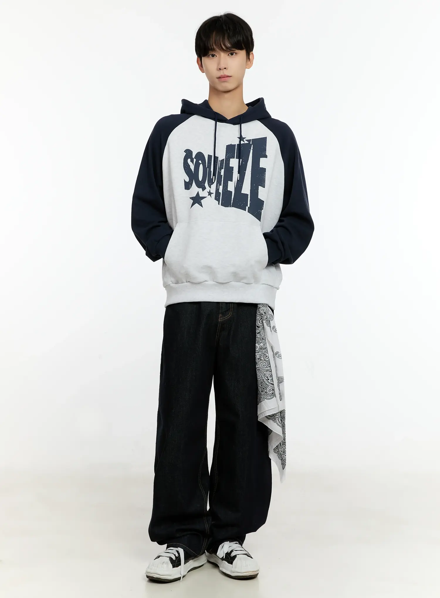Men's Casual Raglan Hoodie IN503 - Image 2