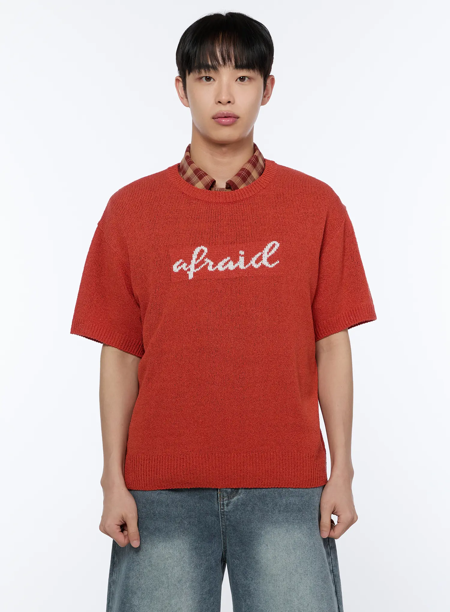 Men's Casual Slogan Knit Shirt IA517 - Image 10