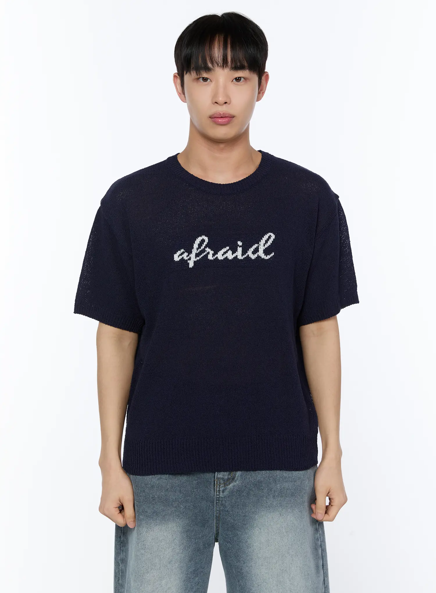Men's Casual Slogan Knit Shirt IA517 - Image 11