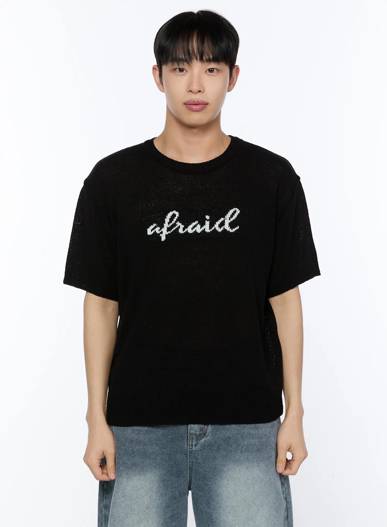 Men's Casual Slogan Knit Shirt IA517 - Image 13
