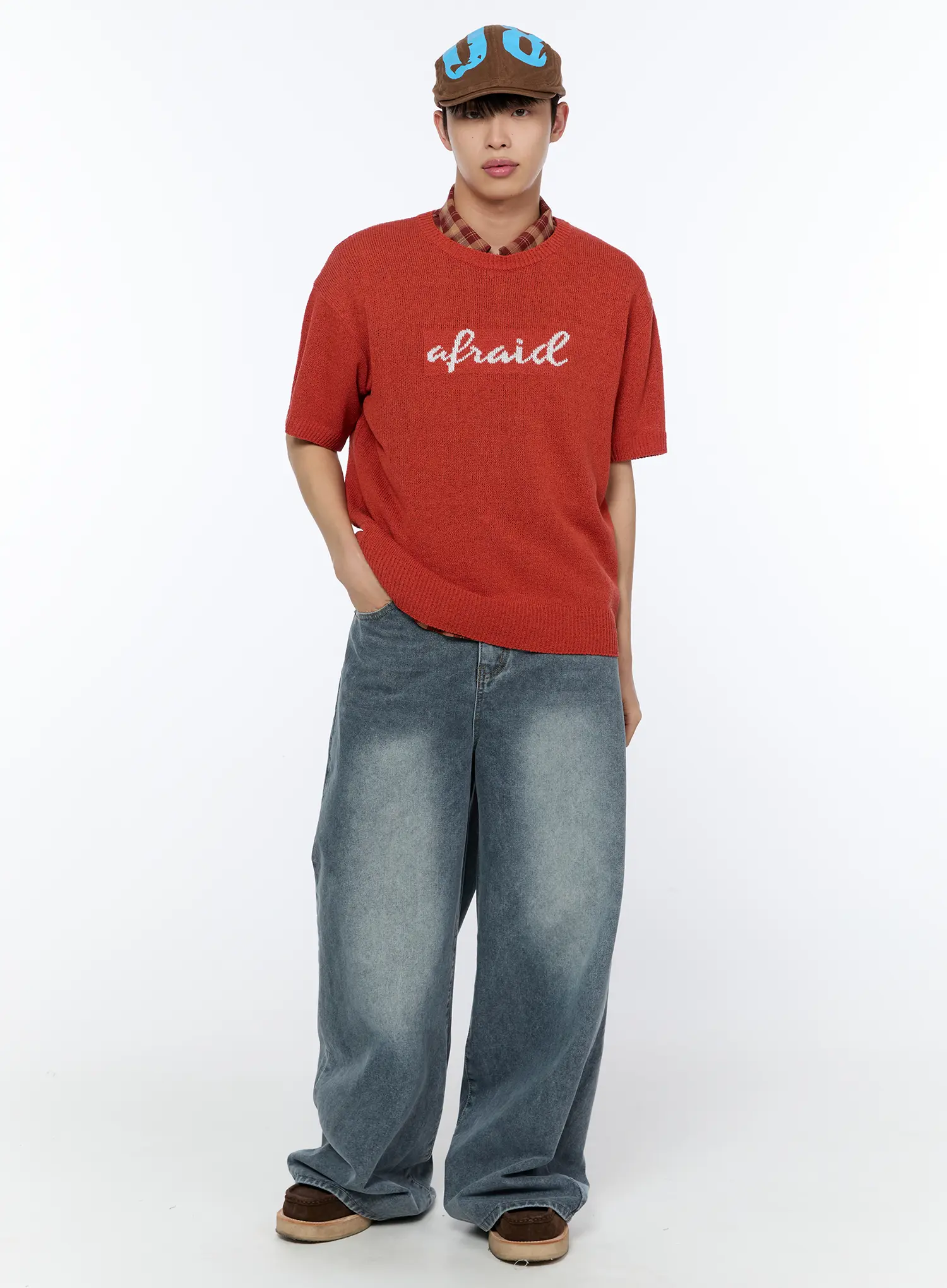 Men's Casual Slogan Knit Shirt IA517 - Image 9