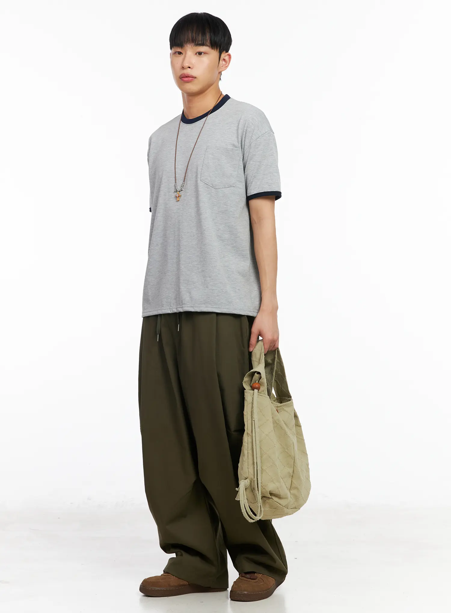 Men's Casual Wide-Leg Cotton Trousers IA501 - Image 10