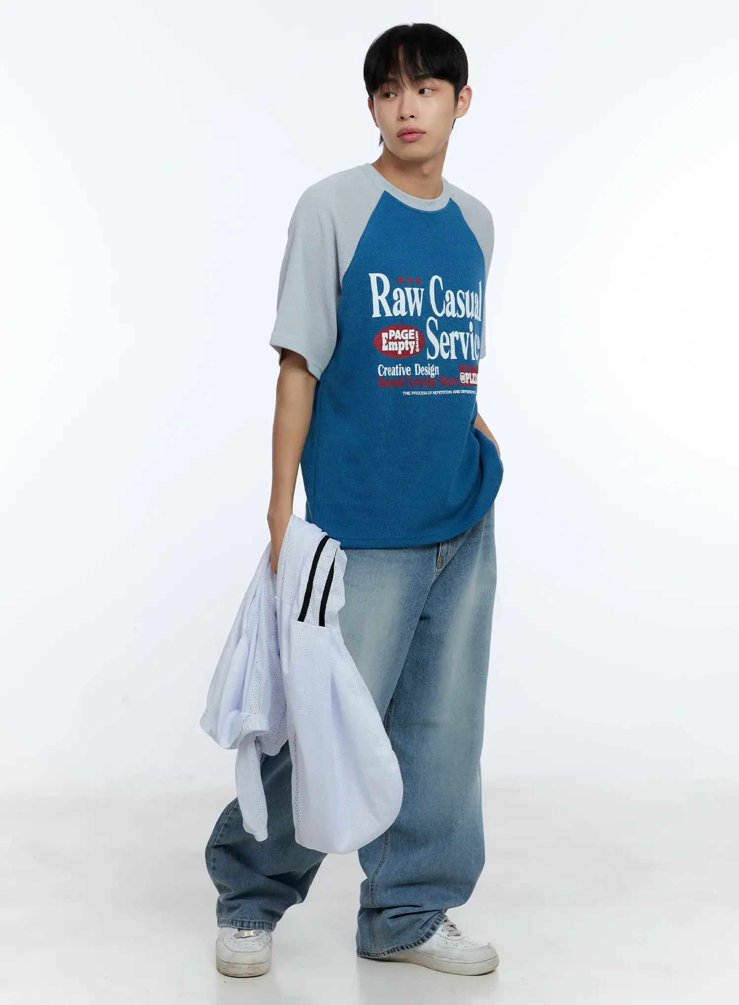 Men's Casual Wide Leg Washed Jeans IG519 - Image 12
