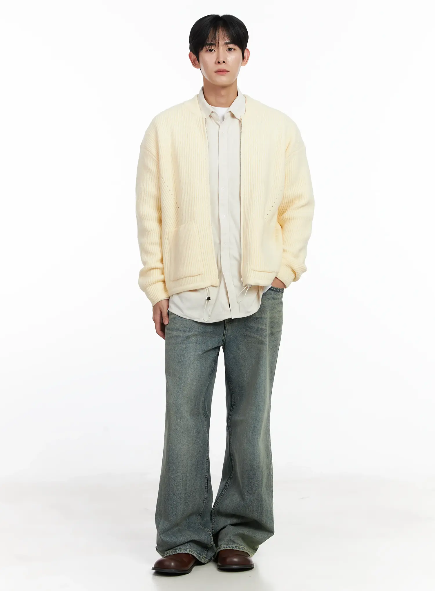 Men's Casual Zip-Up Cardigan IJ521