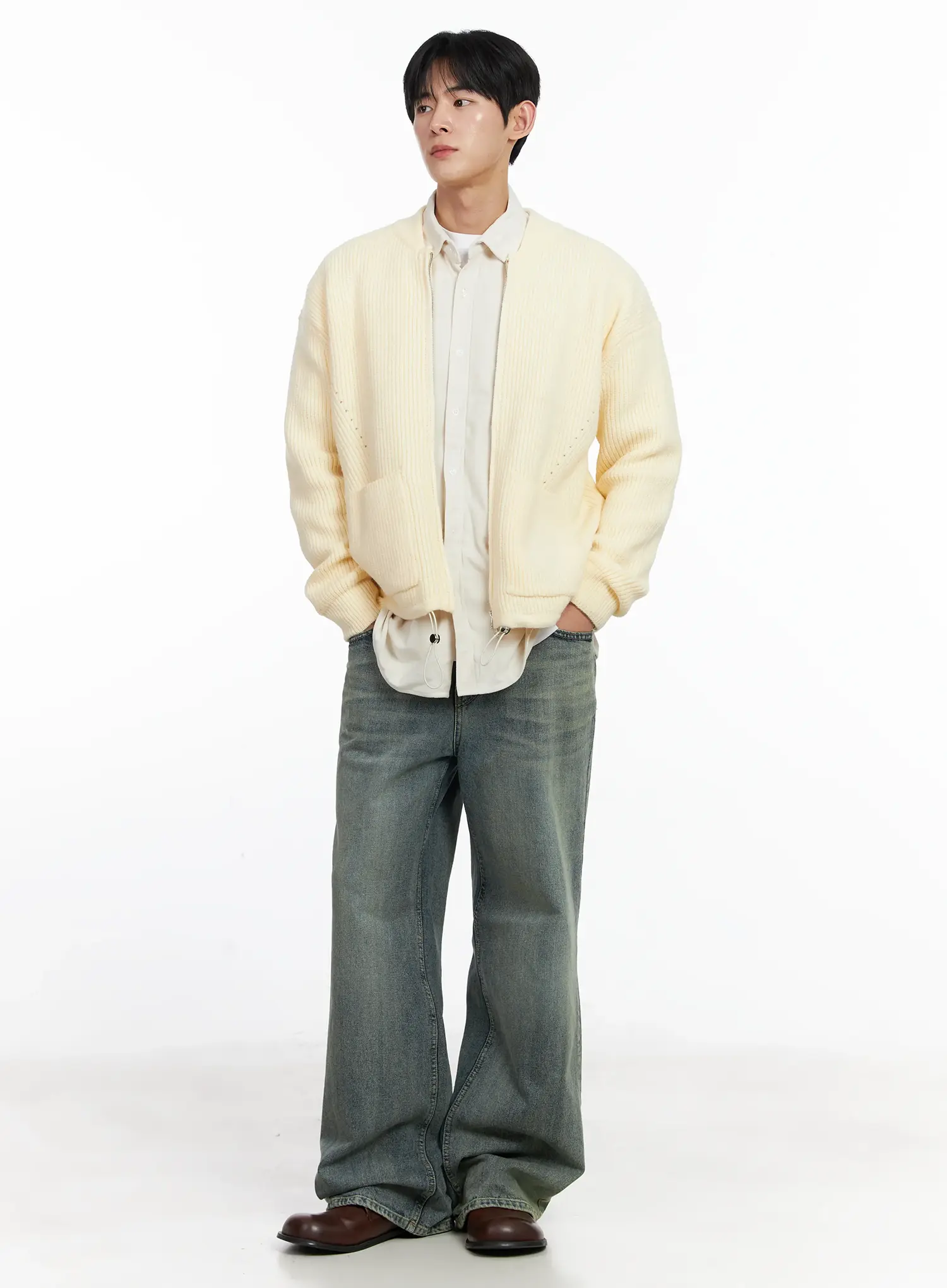 Men's Casual Zip-Up Cardigan IJ521 - Image 10
