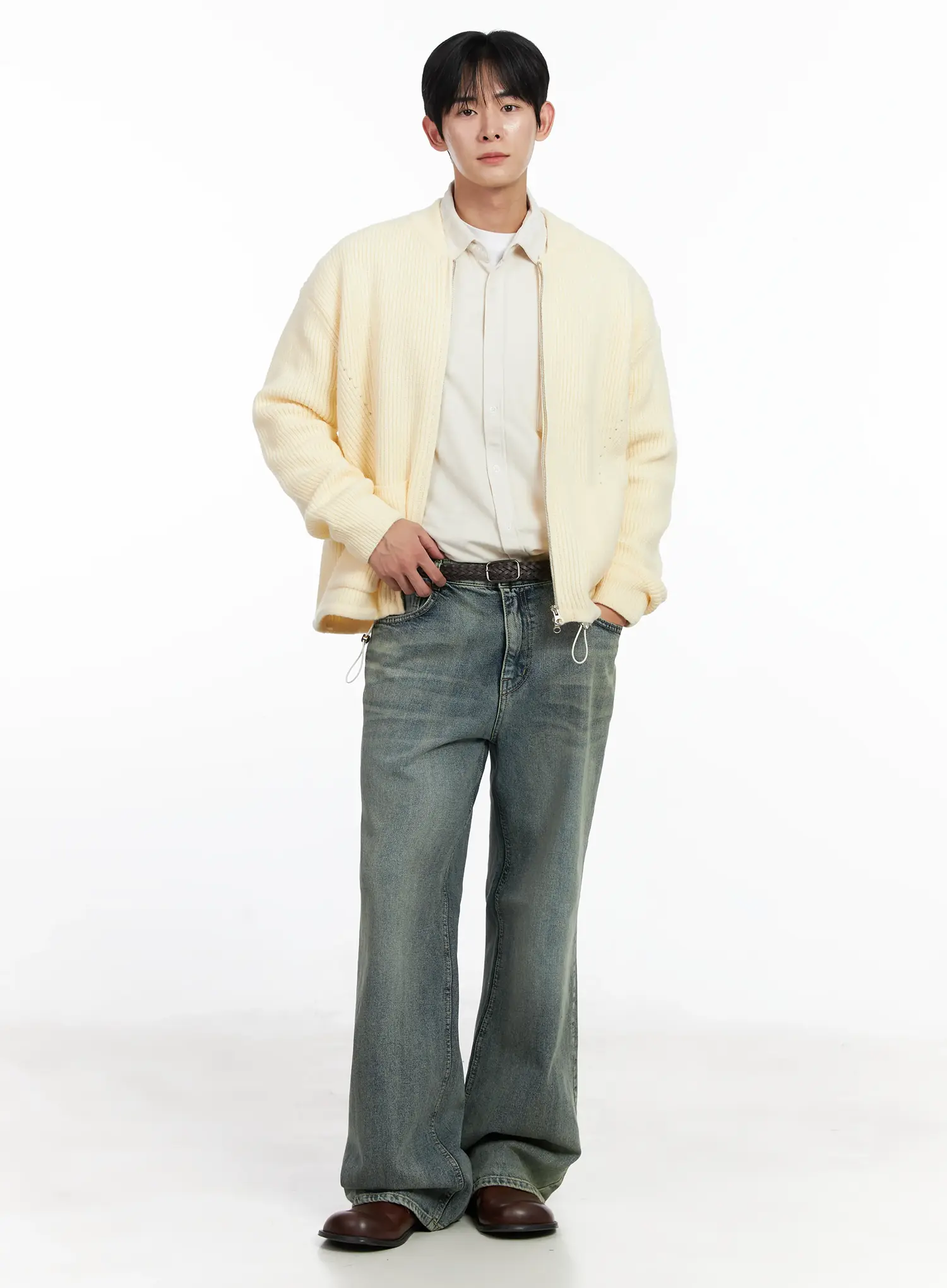 Men's Casual Zip-Up Cardigan IJ521 - Image 11