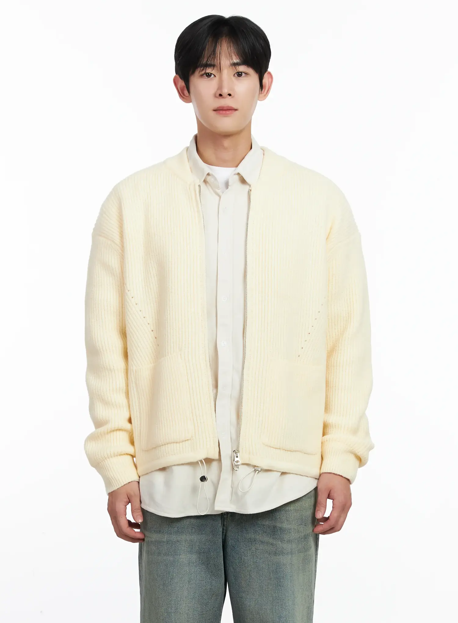 Men's Casual Zip-Up Cardigan IJ521 - Image 14