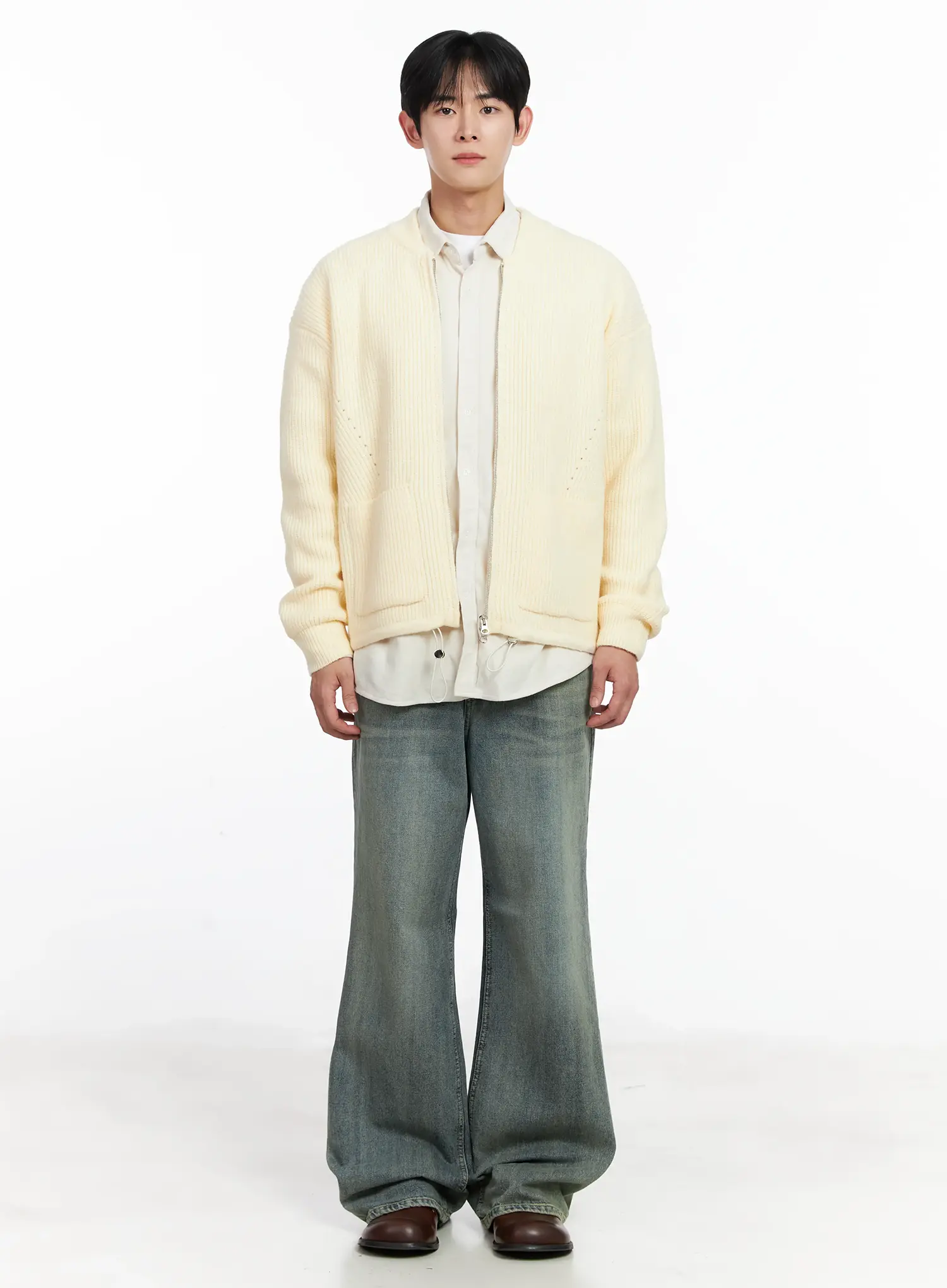 Men's Casual Zip-Up Cardigan IJ521 - Image 3
