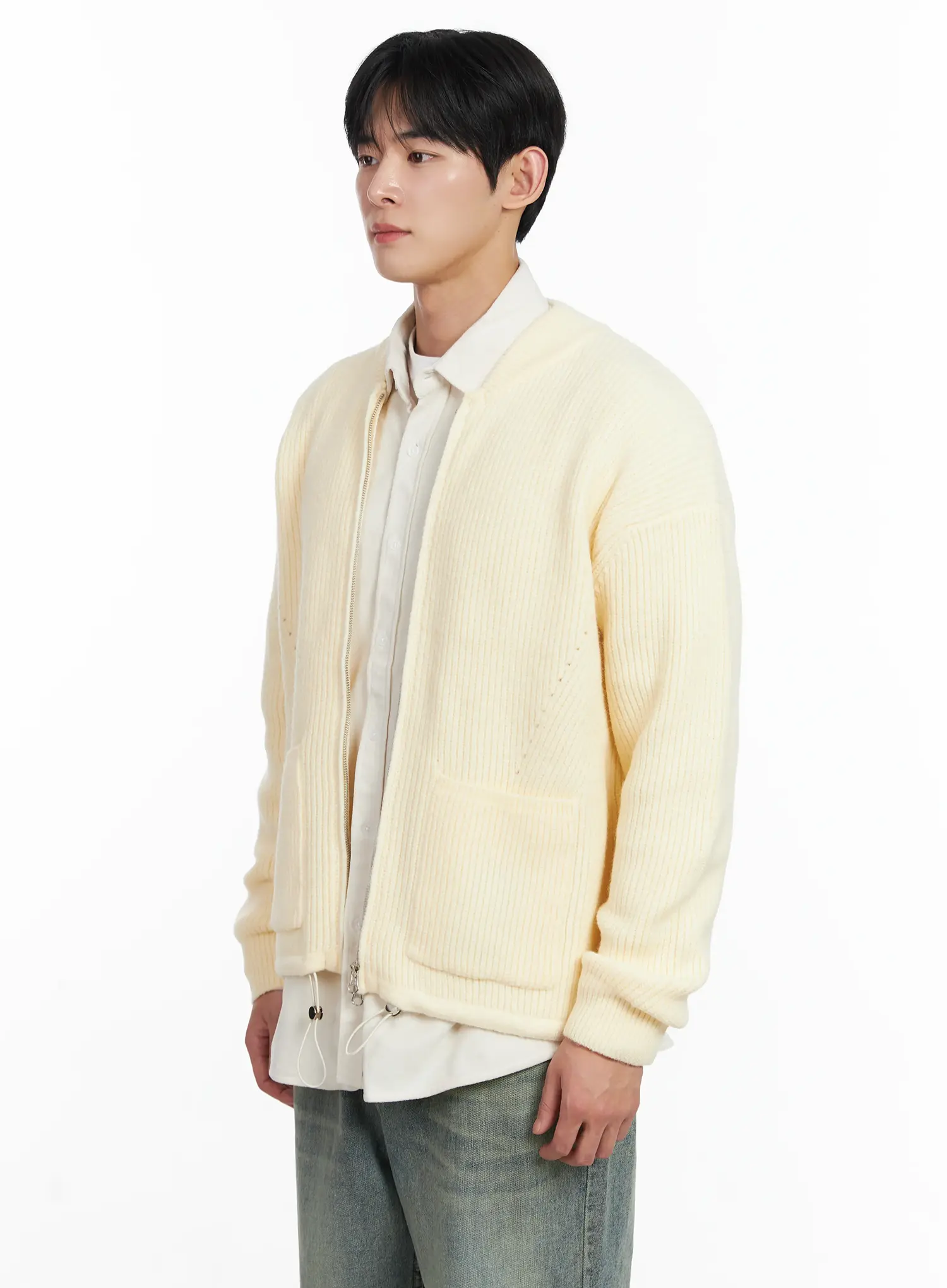 Men's Casual Zip-Up Cardigan IJ521 - Image 4