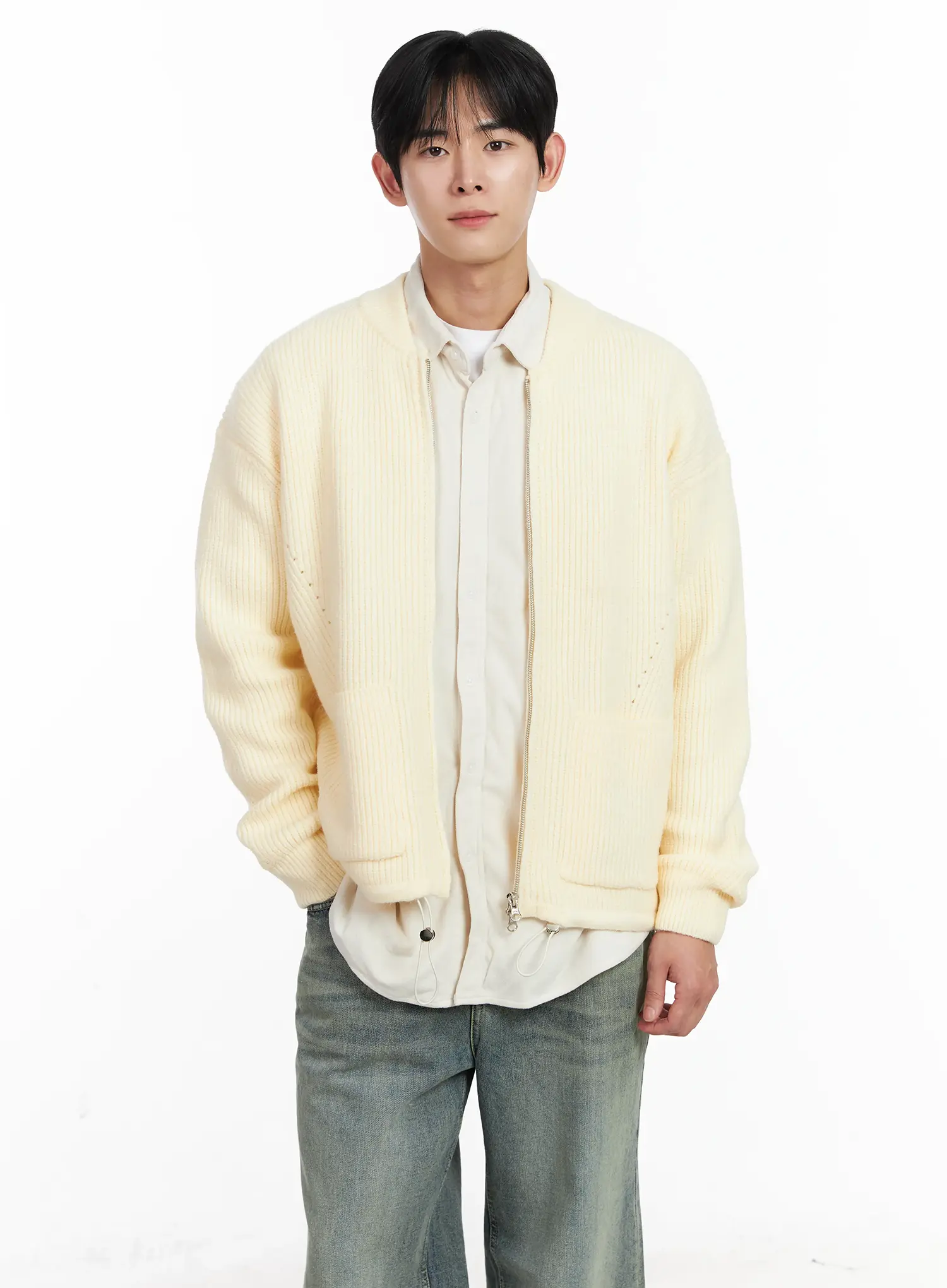 Men's Casual Zip-Up Cardigan IJ521 - Image 7
