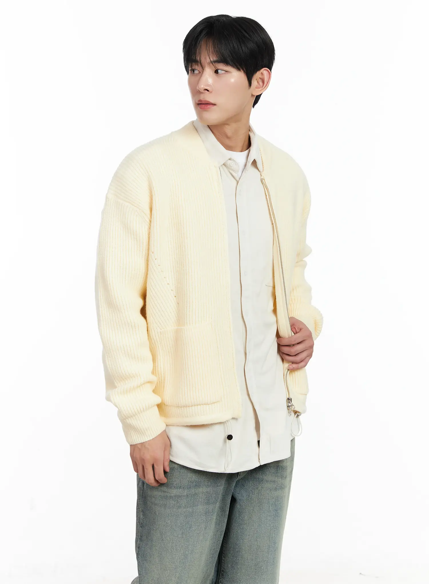 Men's Casual Zip-Up Cardigan IJ521 - Image 8