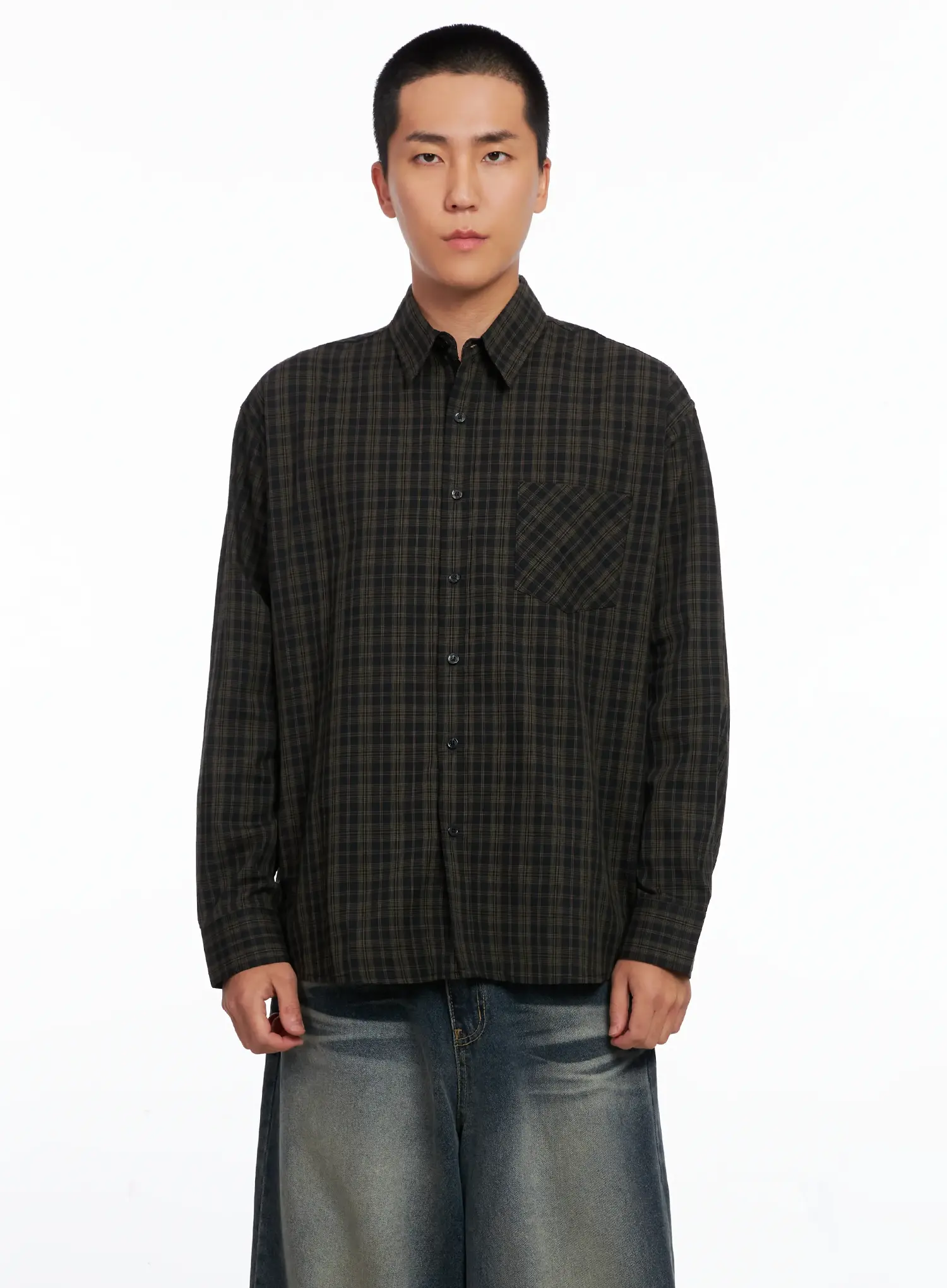 Men's Checkered Button Up Shirt IS510 - Image 11