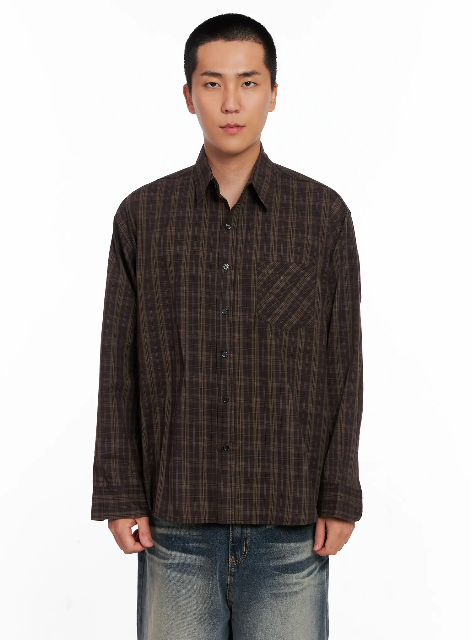 Men's Checkered Button Up Shirt IS510 - Image 13