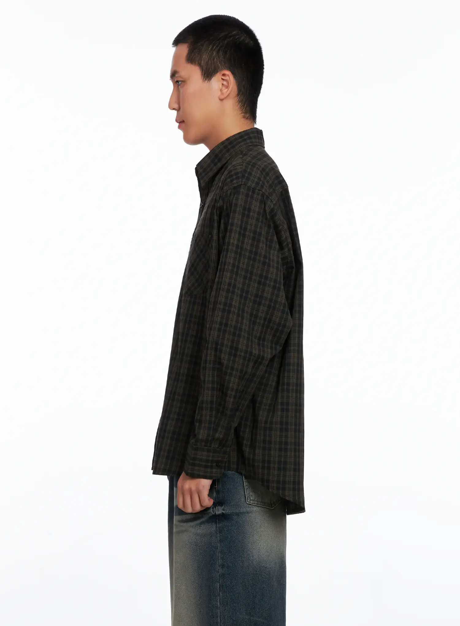 Men's Checkered Button Up Shirt IS510 - Image 5
