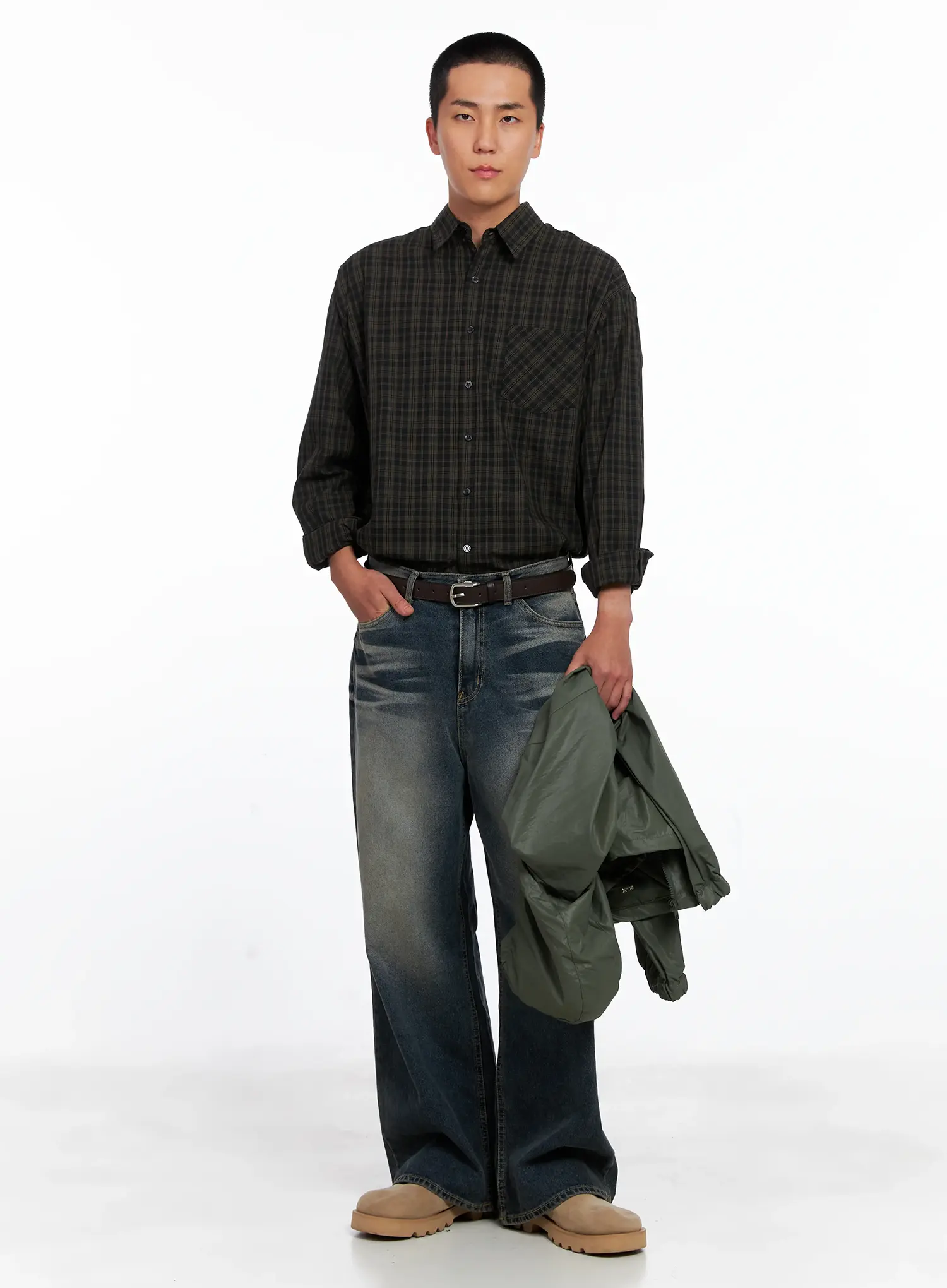 Men's Checkered Button Up Shirt IS510 - Image 8