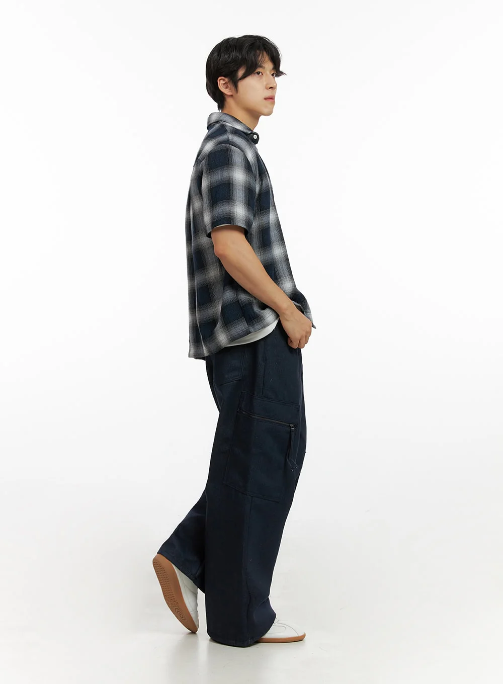 Men's Checkered Collar Shirt IG409 - Image 6