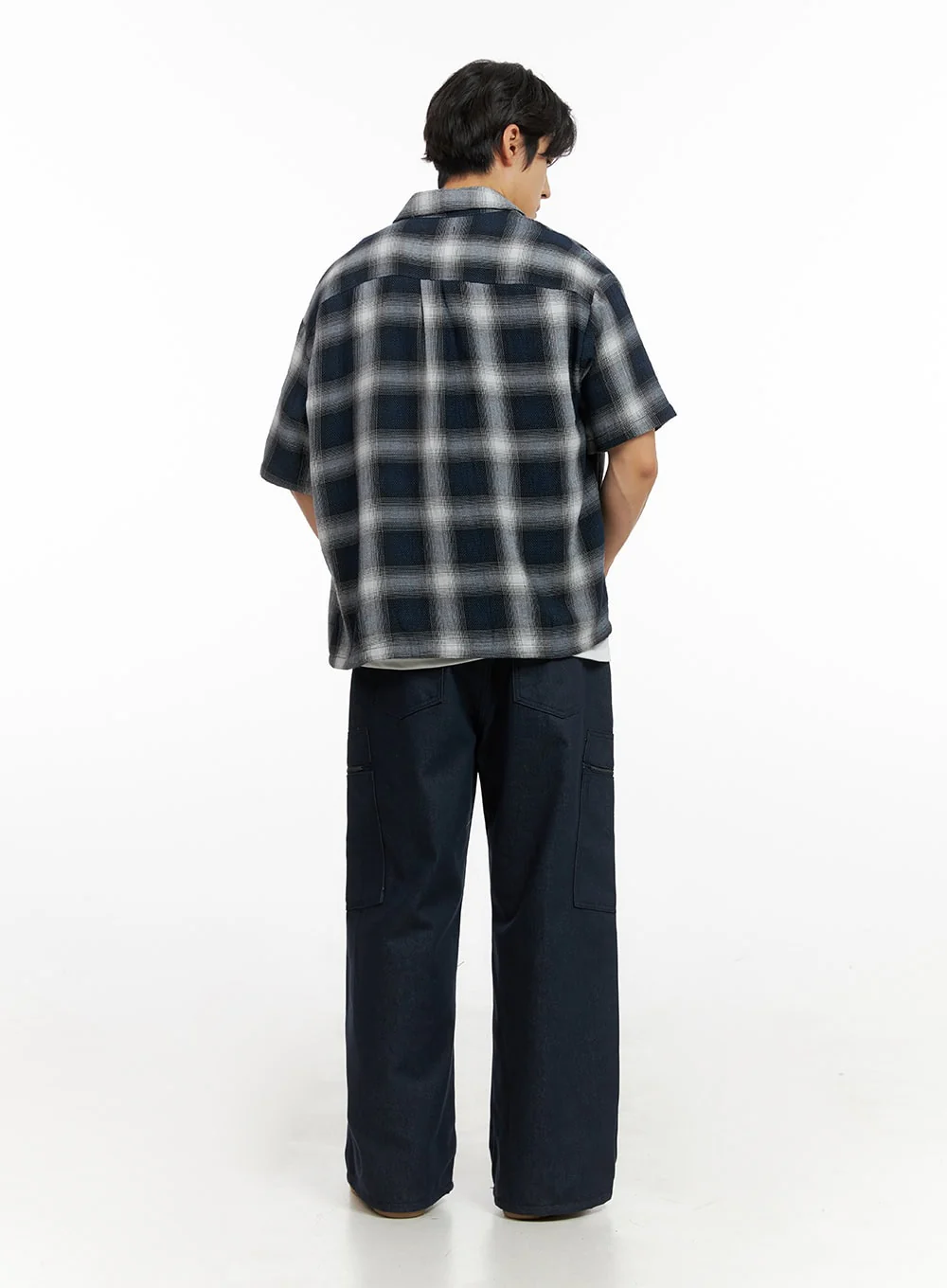 Men's Checkered Collar Shirt IG409 - Image 7
