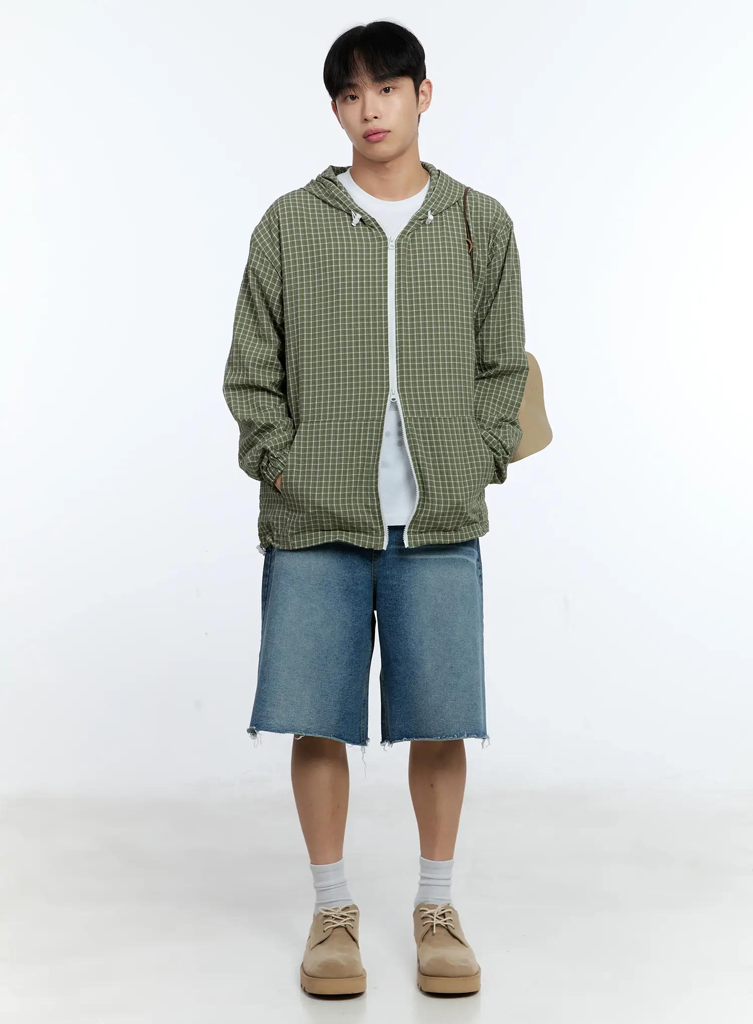 Men's Checkered Windbreaker Jacket IG515 - Image 12