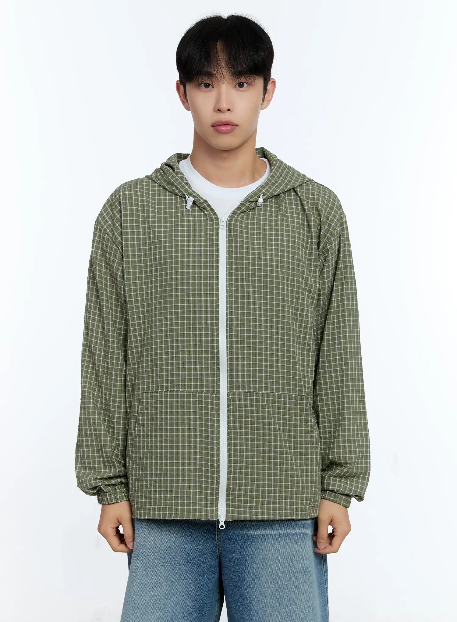 Men's Checkered Windbreaker Jacket IG515 - Image 16