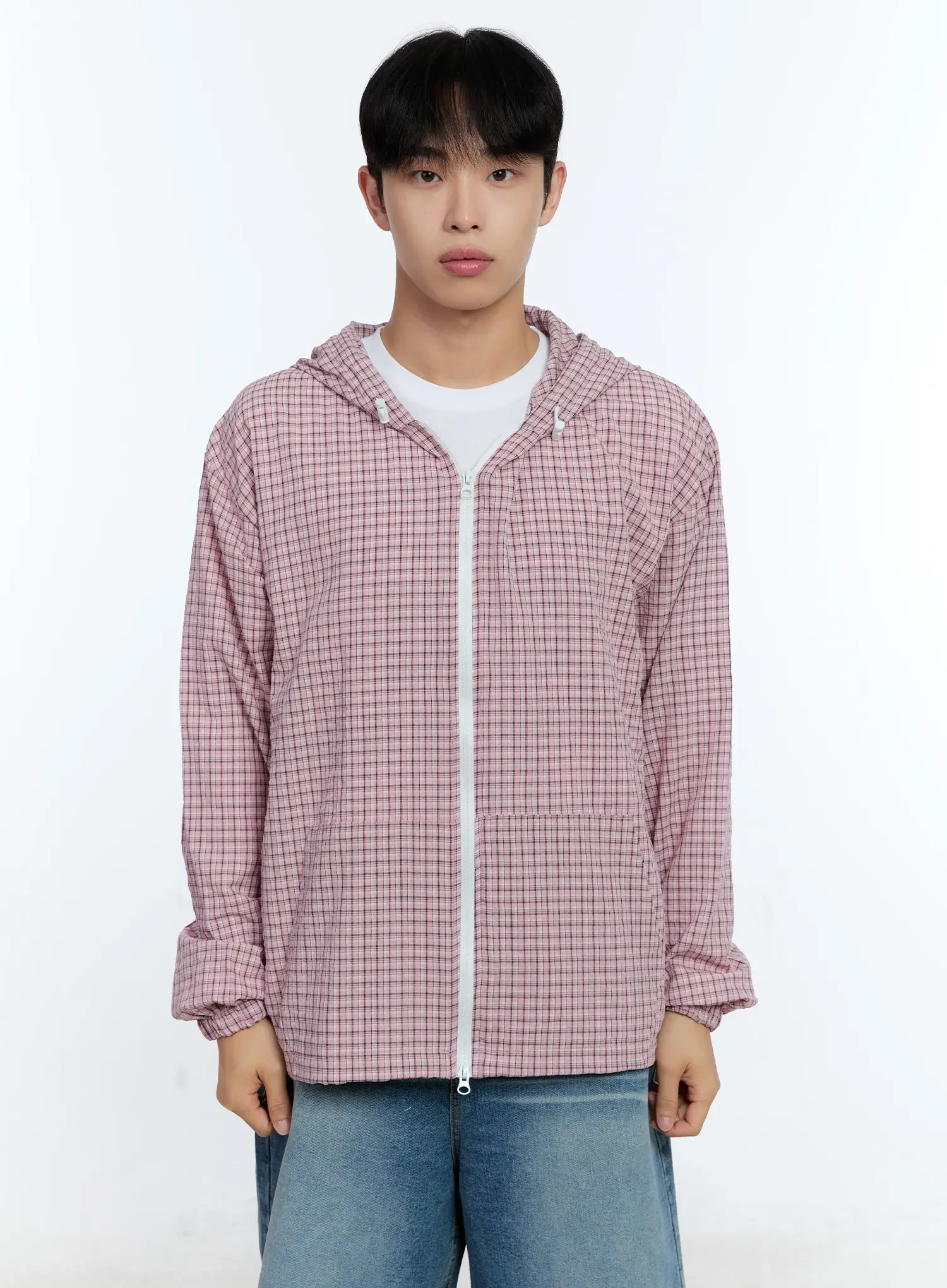 Men's Checkered Windbreaker Jacket IG515 - Image 17
