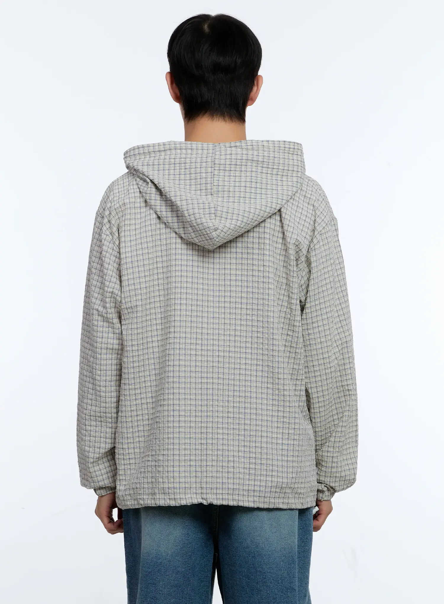 Men's Checkered Windbreaker Jacket IG515 - Image 6