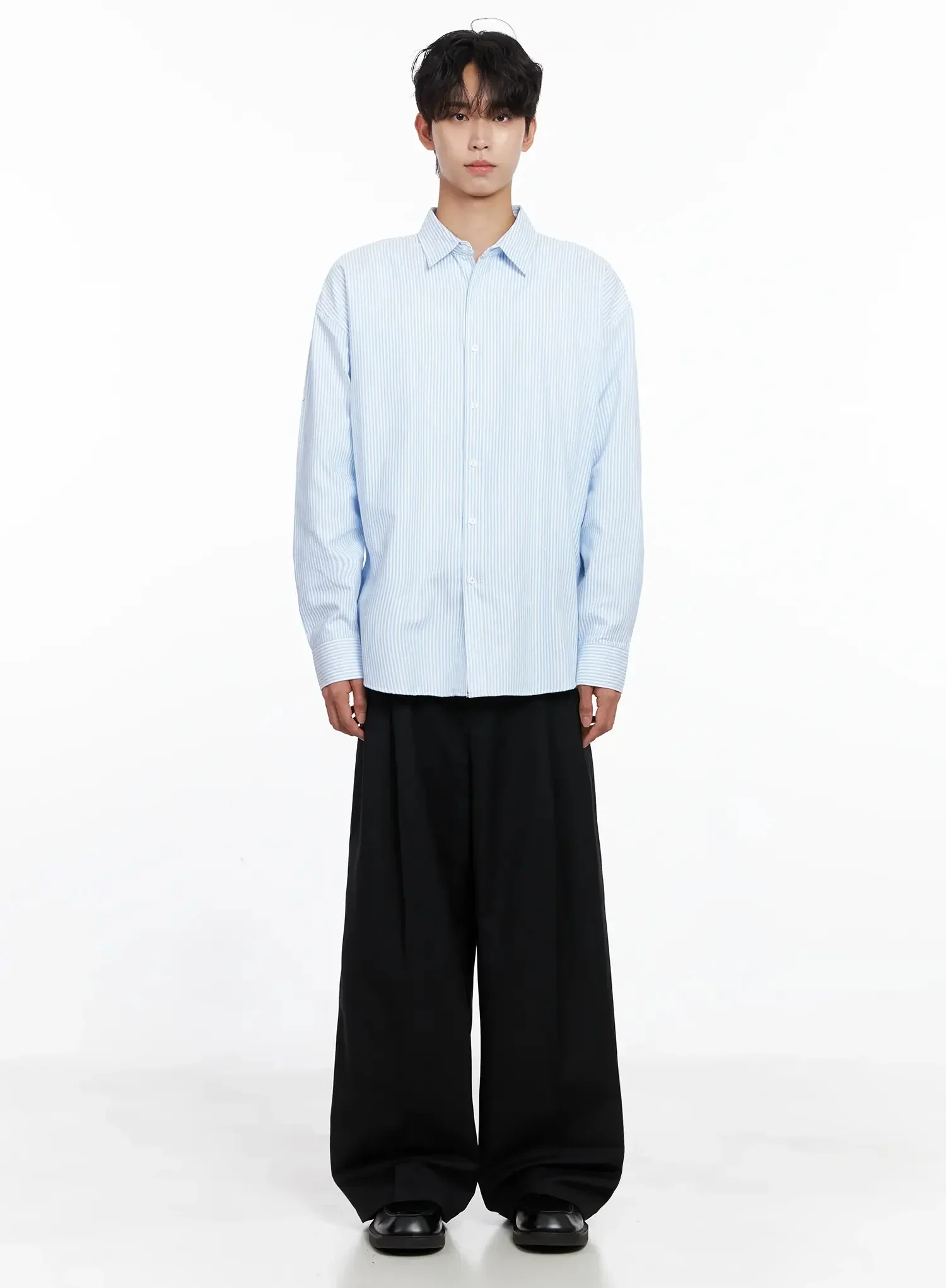 Men's Classic Striped Oxford Shirt IO516 - Image 9