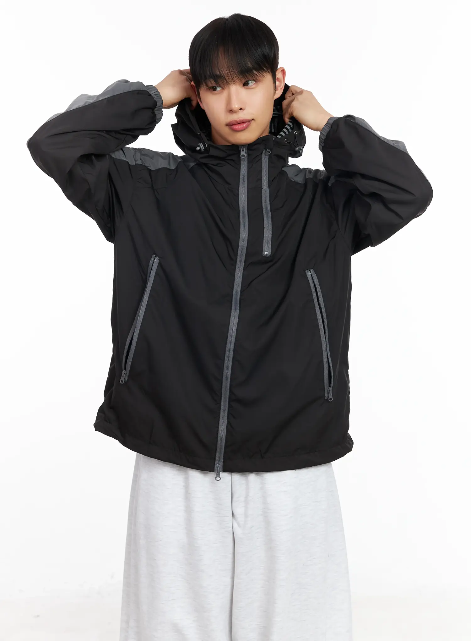 Men's Color Block Hoodie Jacket IM516