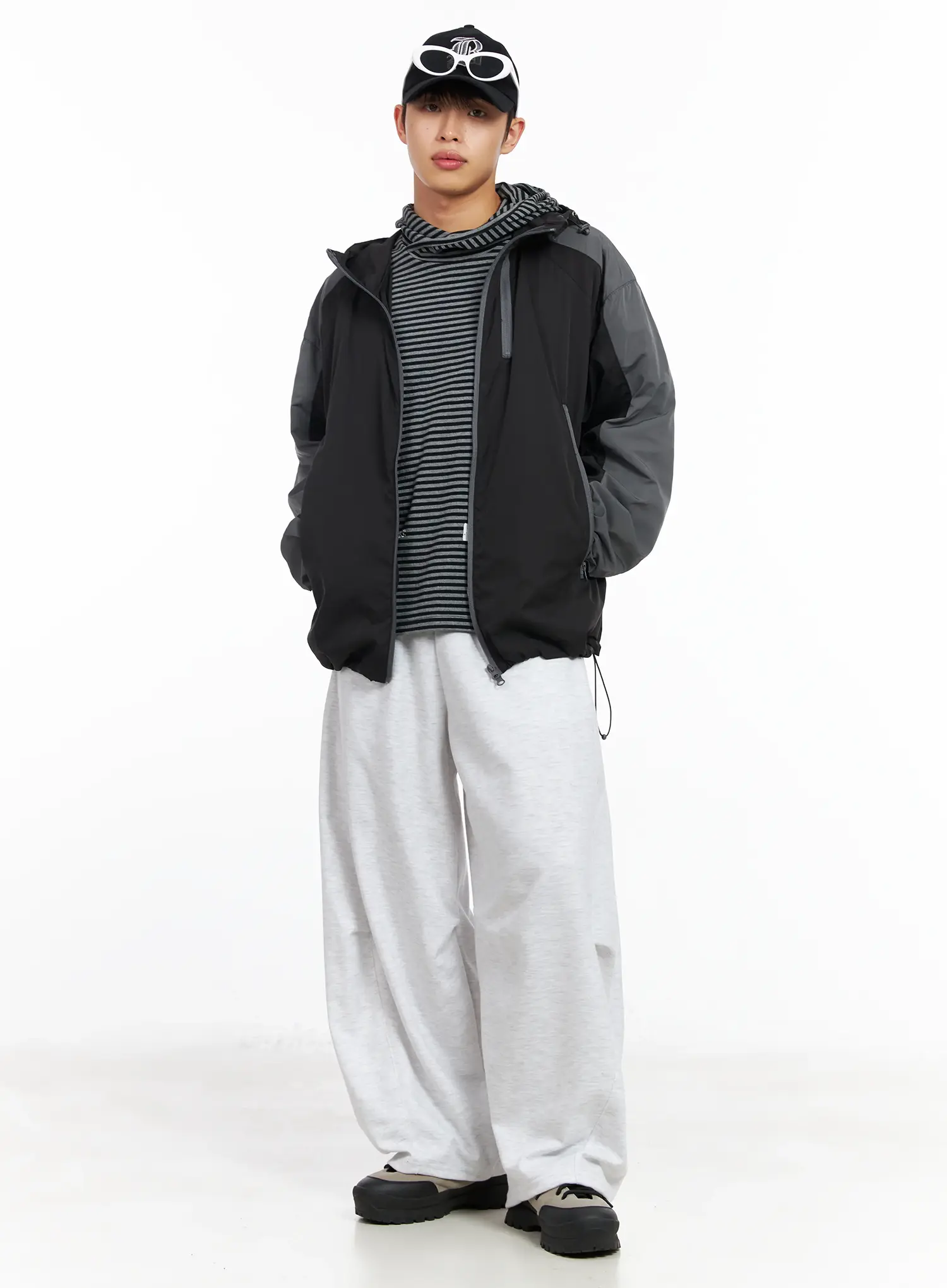 Men's Color Block Hoodie Jacket IM516 - Image 2