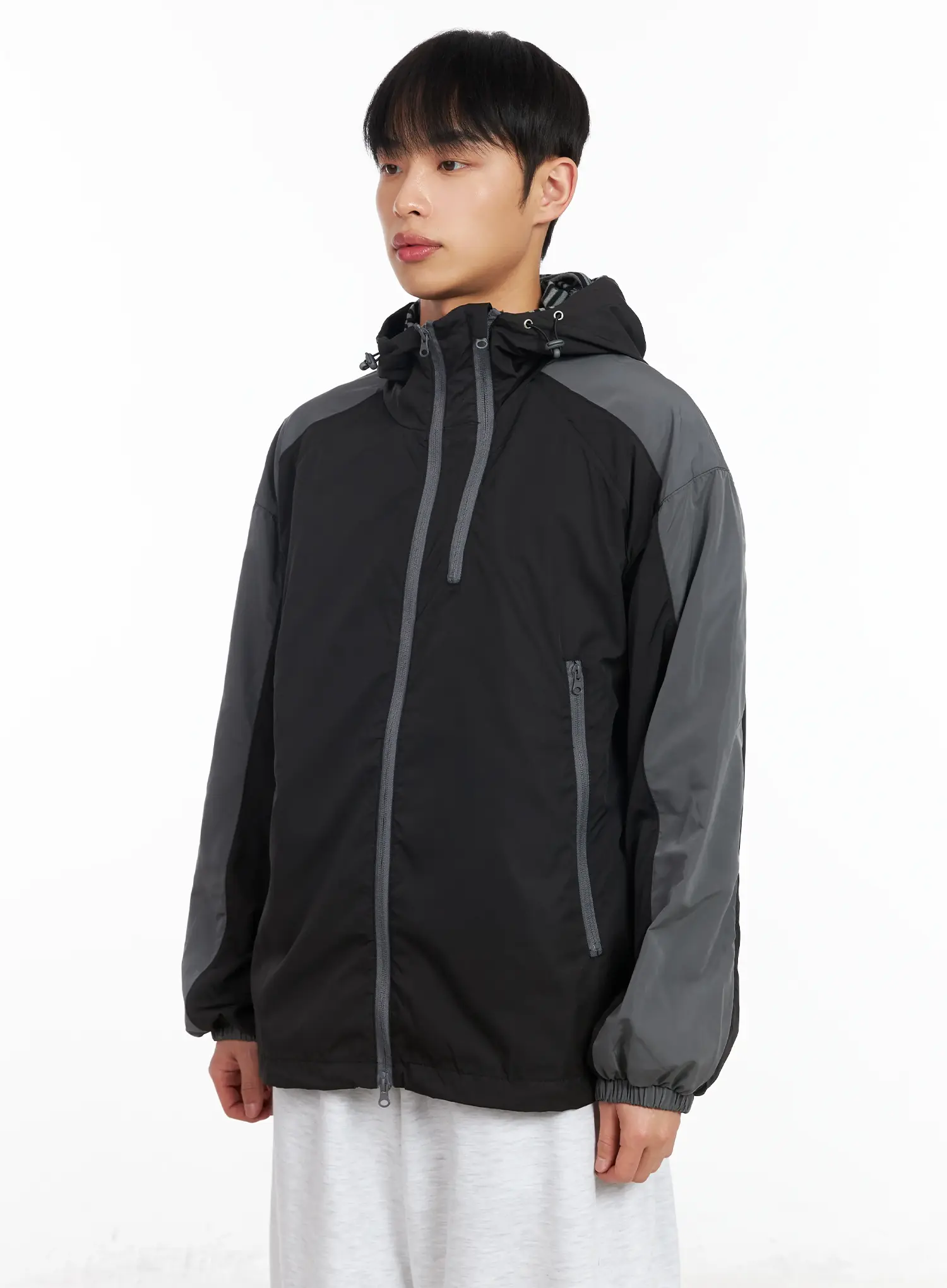 Men's Color Block Hoodie Jacket IM516 - Image 5