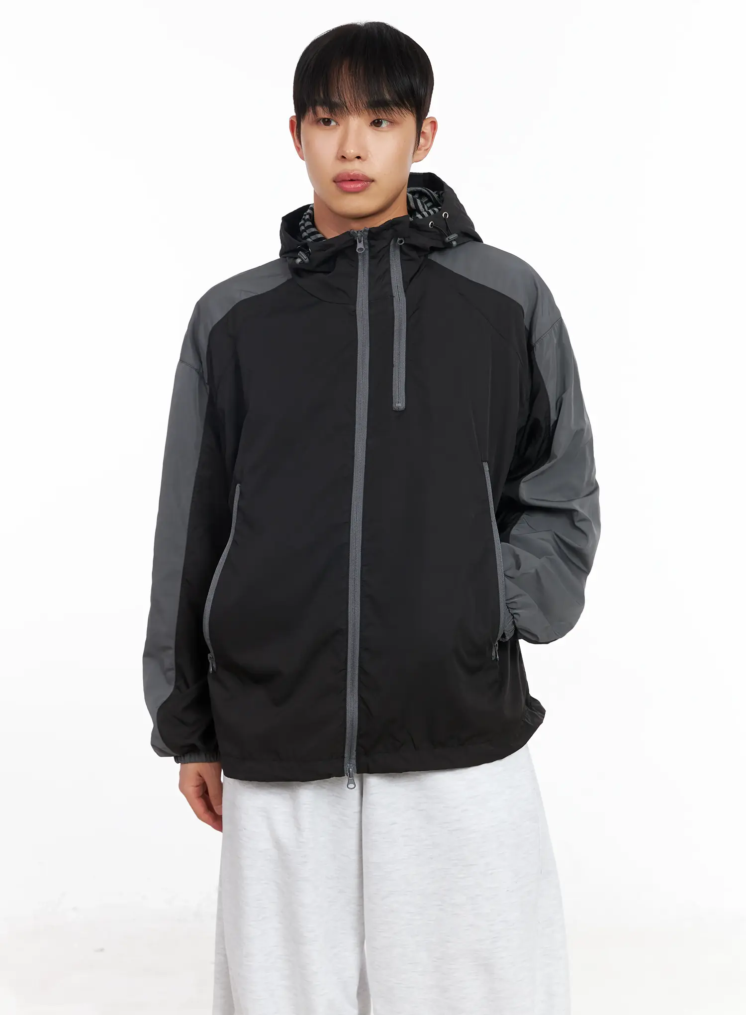 Men's Color Block Hoodie Jacket IM516 - Image 7