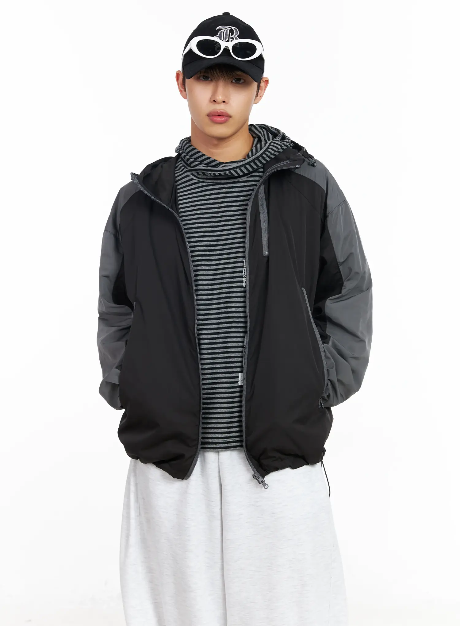 Men's Color Block Hoodie Jacket IM516 - Image 9