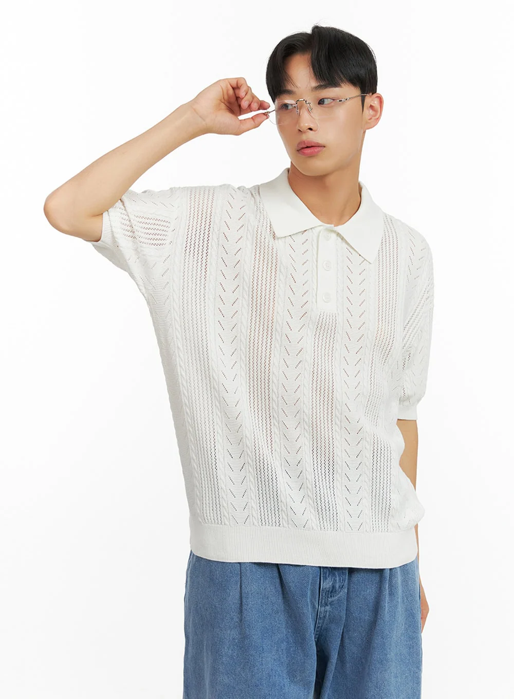 Men's Cotton Buttoned Collar T-Shirt IU412 - Image 4
